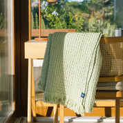 Khaki green Santa Luzia Waffle Bedspreads