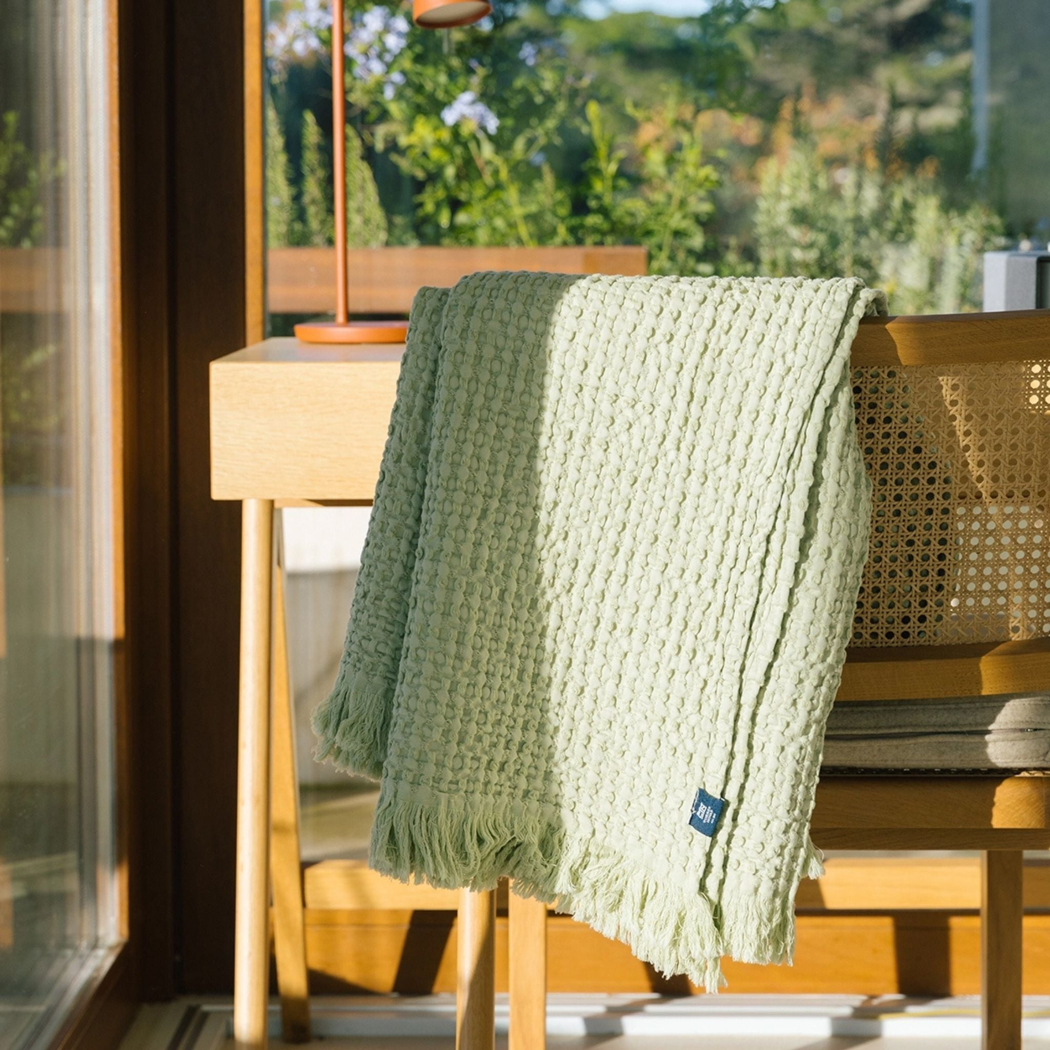 Khaki green Santa Luzia Waffle Bedspreads