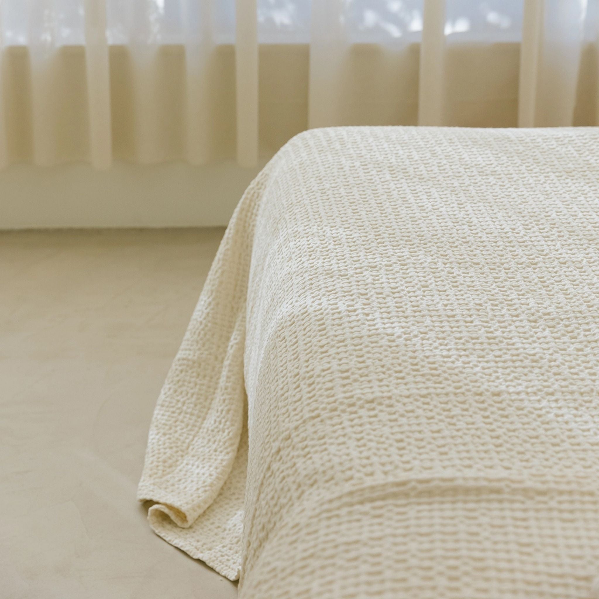 Natural Santa Luzia Waffle Bedspreads