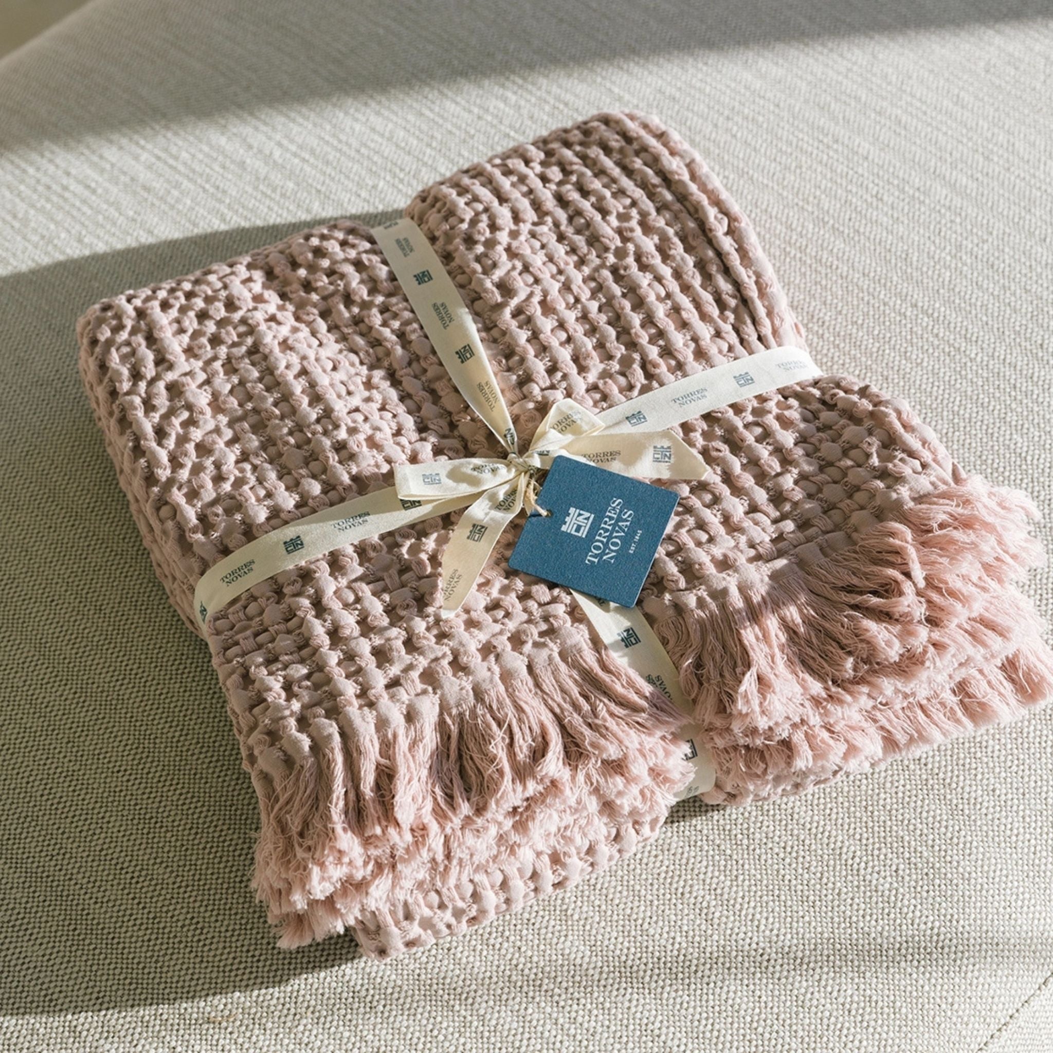 Old pink Santa Luzia Waffle Bedspreads