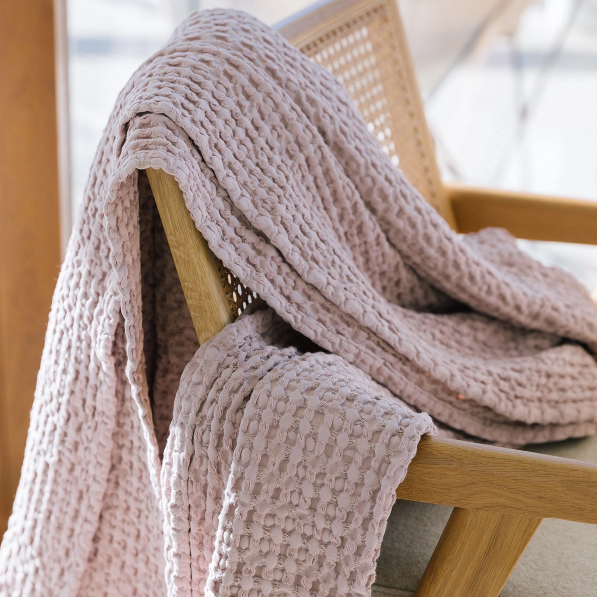Old pink Santa Luzia Waffle Bedspreads