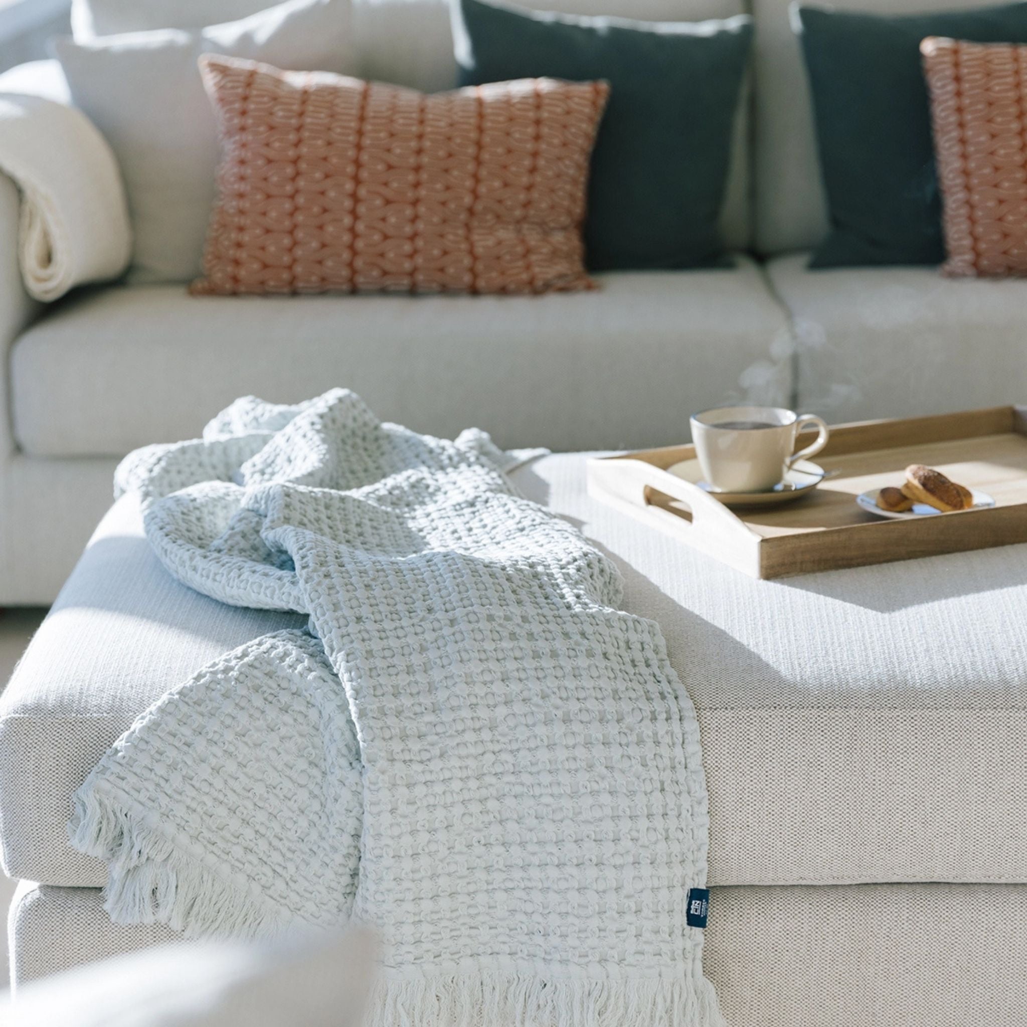 Silver grey Santa Luzia Waffle Bedspreads