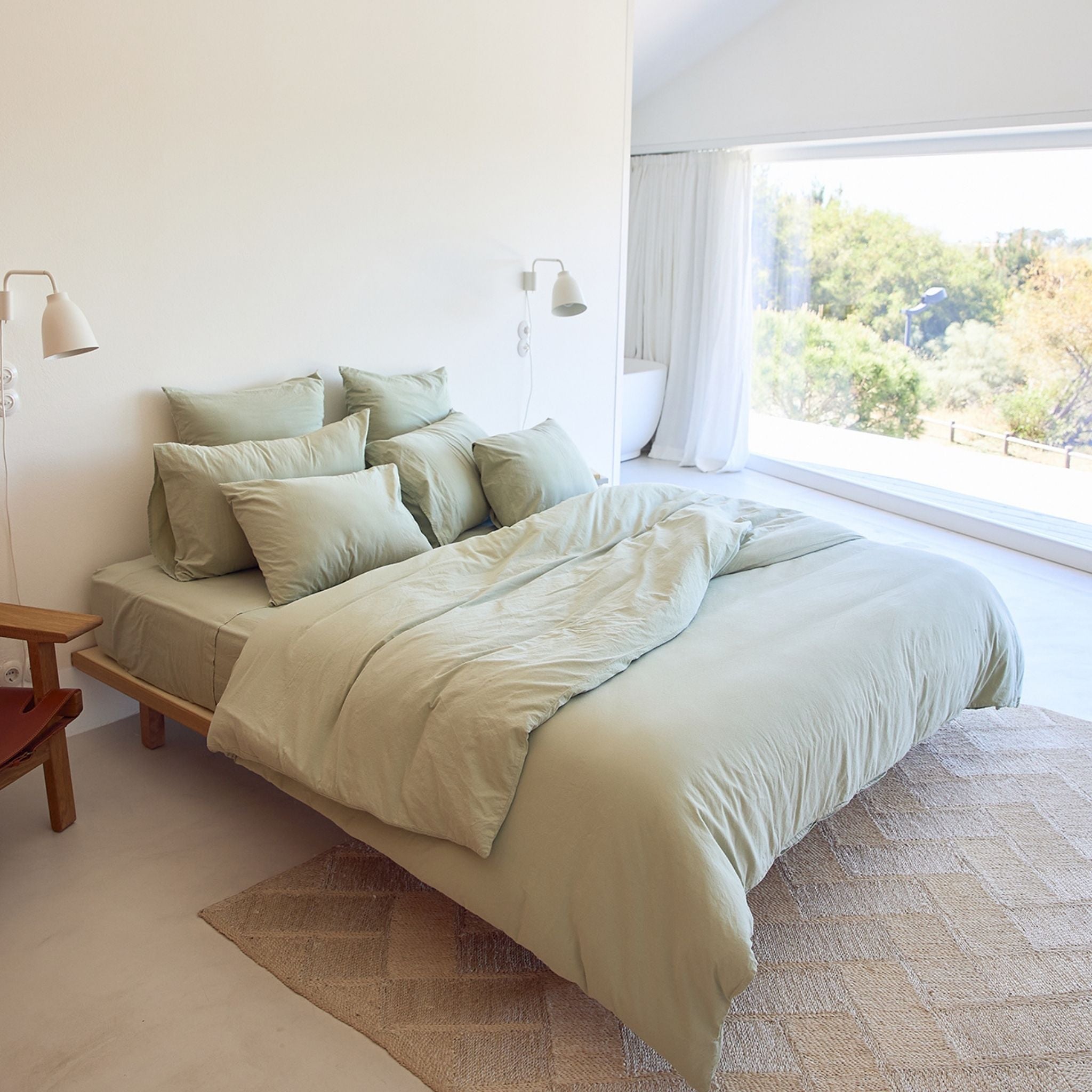 Khaki green Tavira Washed Cotton
