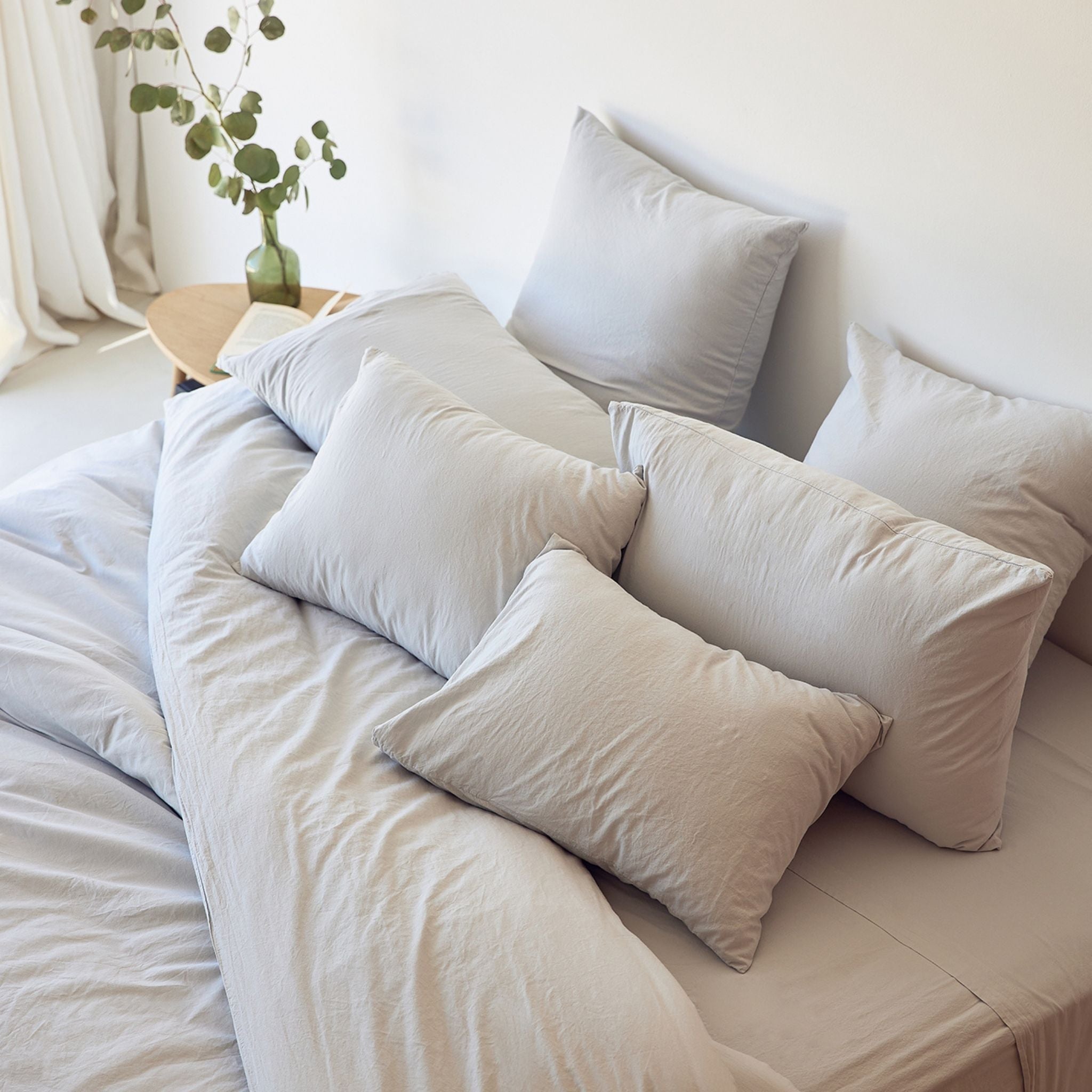 Silver grey Tavira Washed Cotton