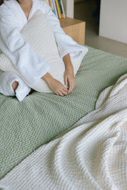 Khaki green Santa Luzia Waffle Bedspreads