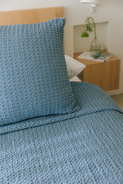 Blue Santa Luzia Waffle Bedspreads