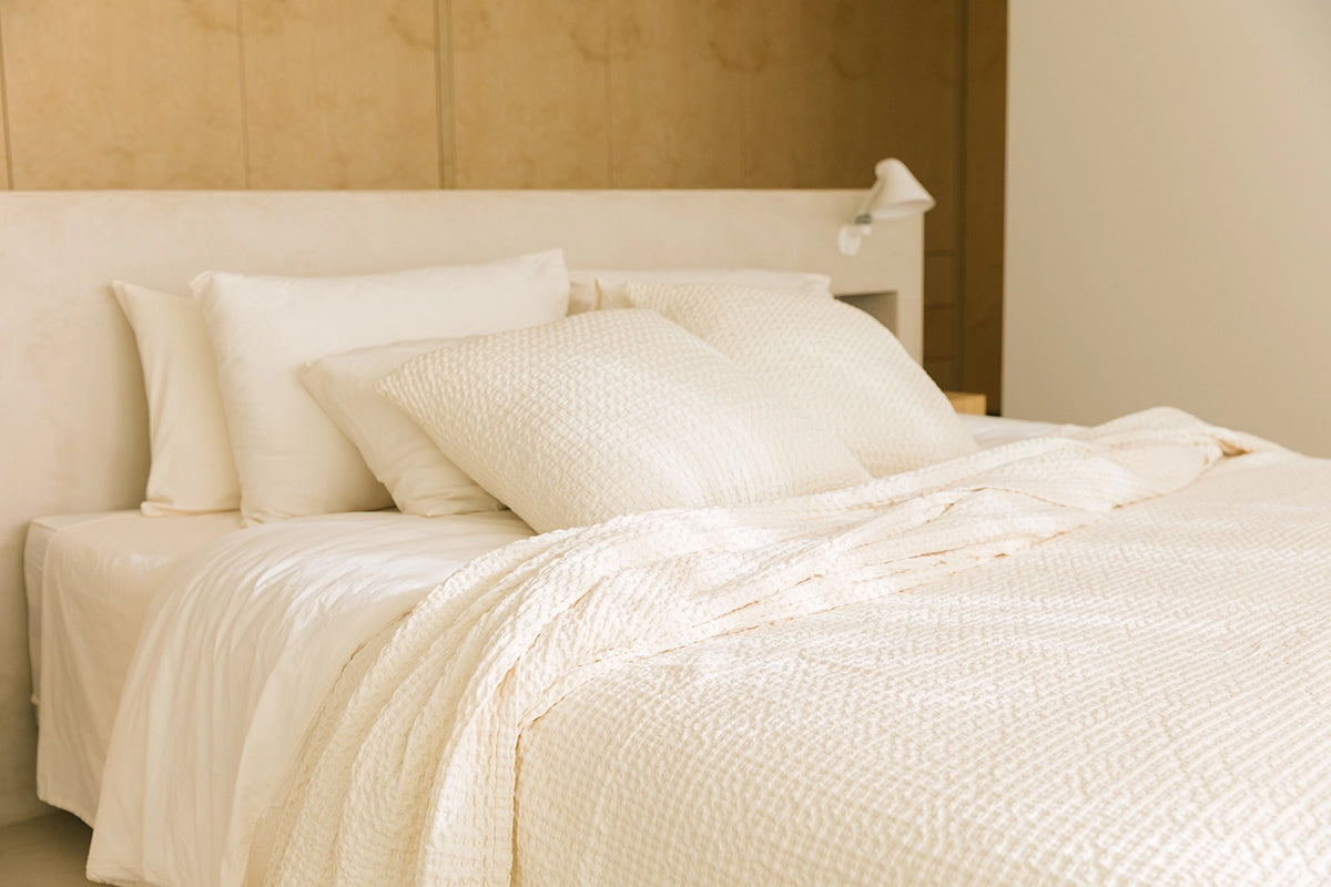 Natural Santa Luzia Waffle Bedspreads