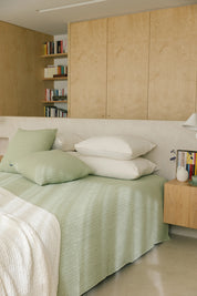 Khaki green Santa Luzia Waffle Bedspreads