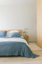Blue Santa Luzia Waffle Bedspreads