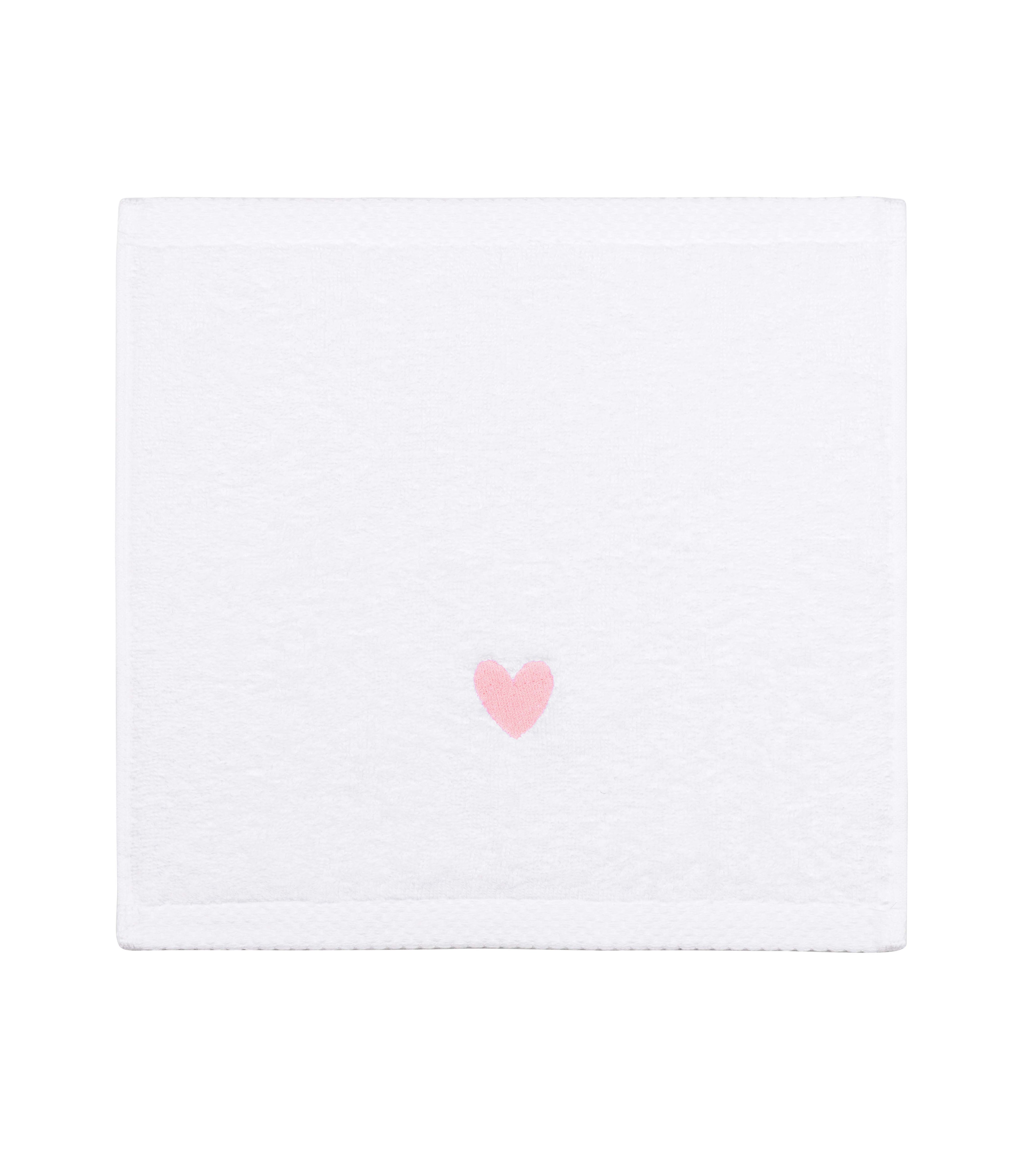 Luxus face towel with embroidered heart