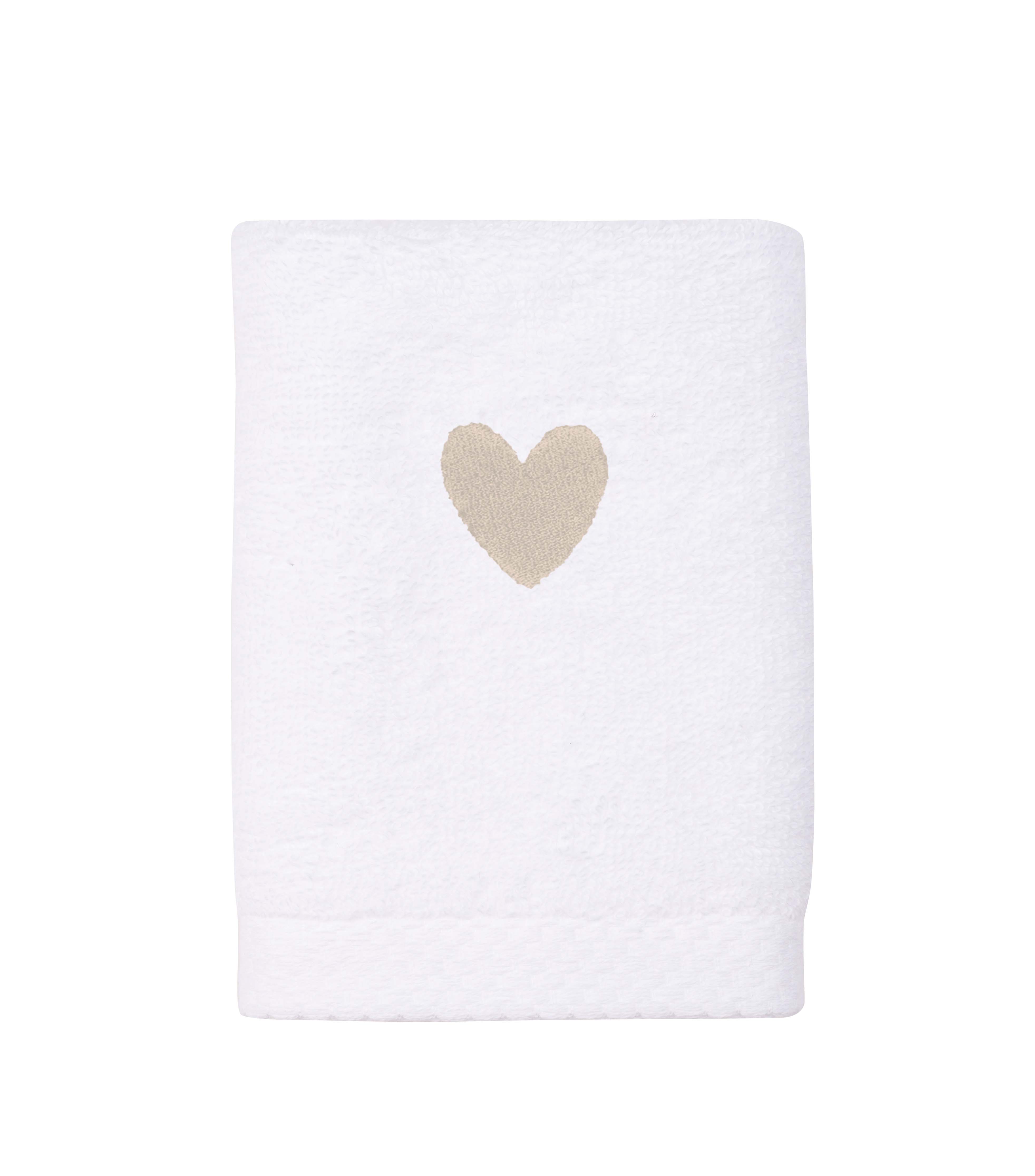 Luxus face towel with embroidered heart