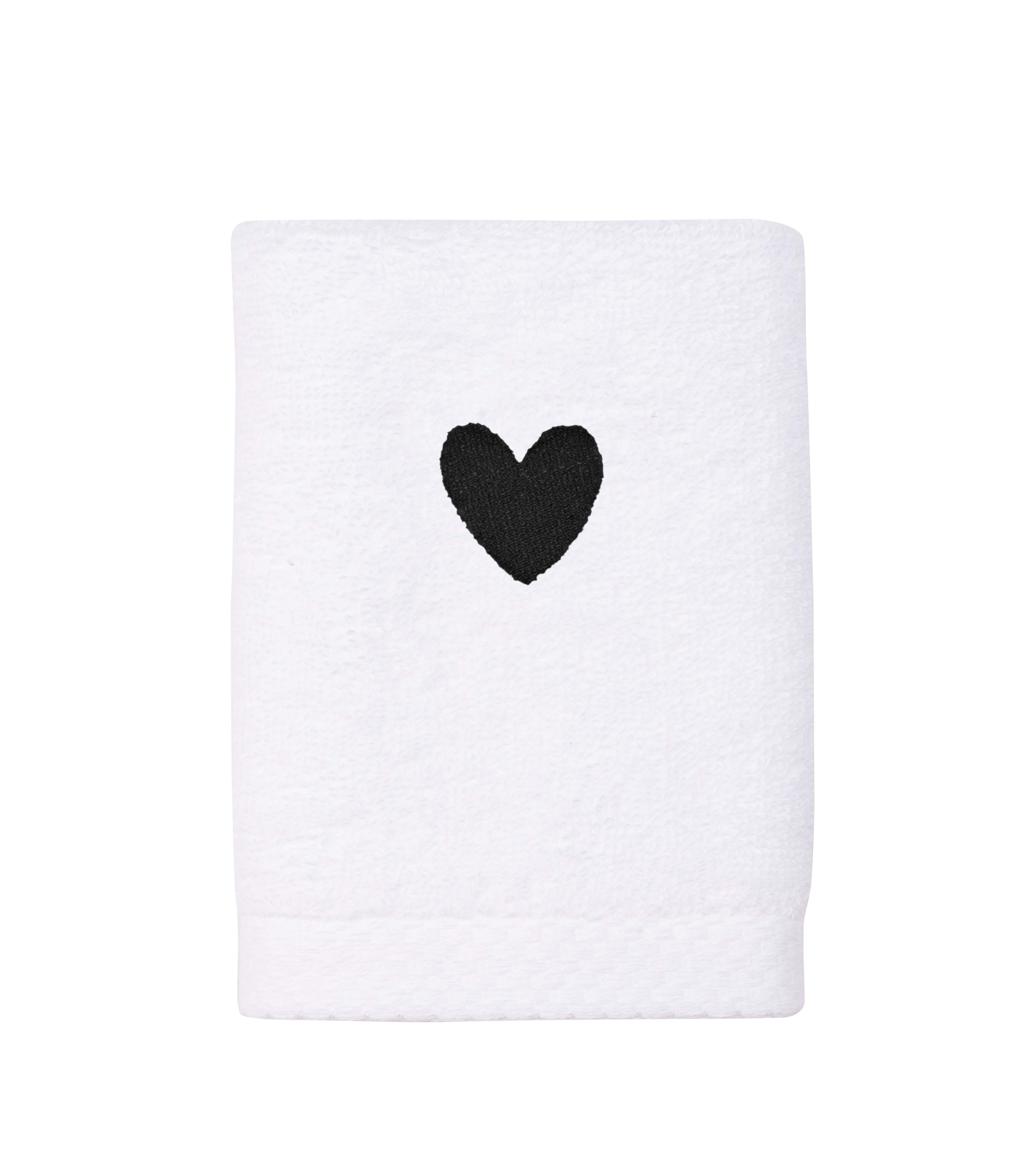 Luxus face towel with embroidered heart