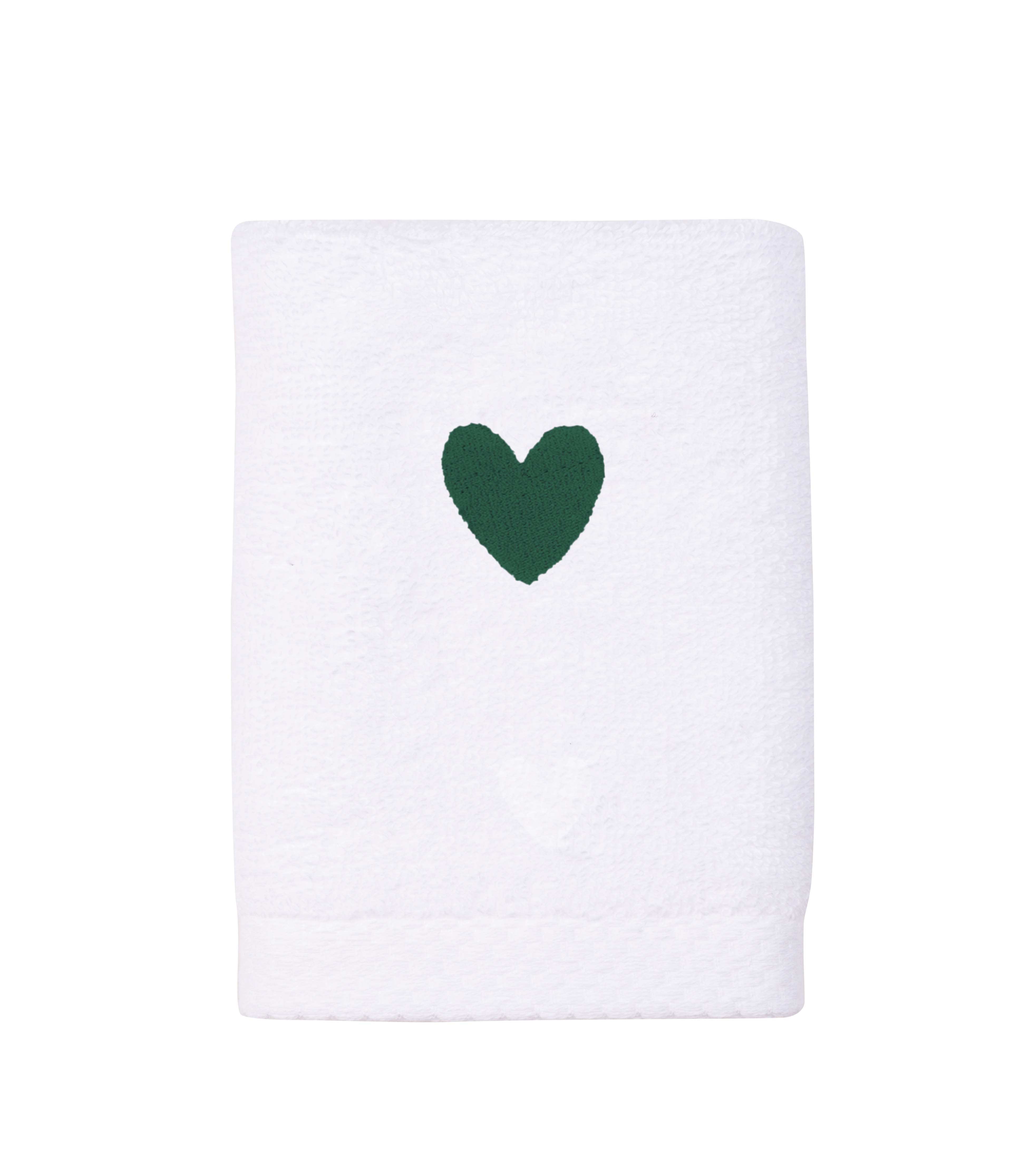 Luxus face towel with embroidered heart