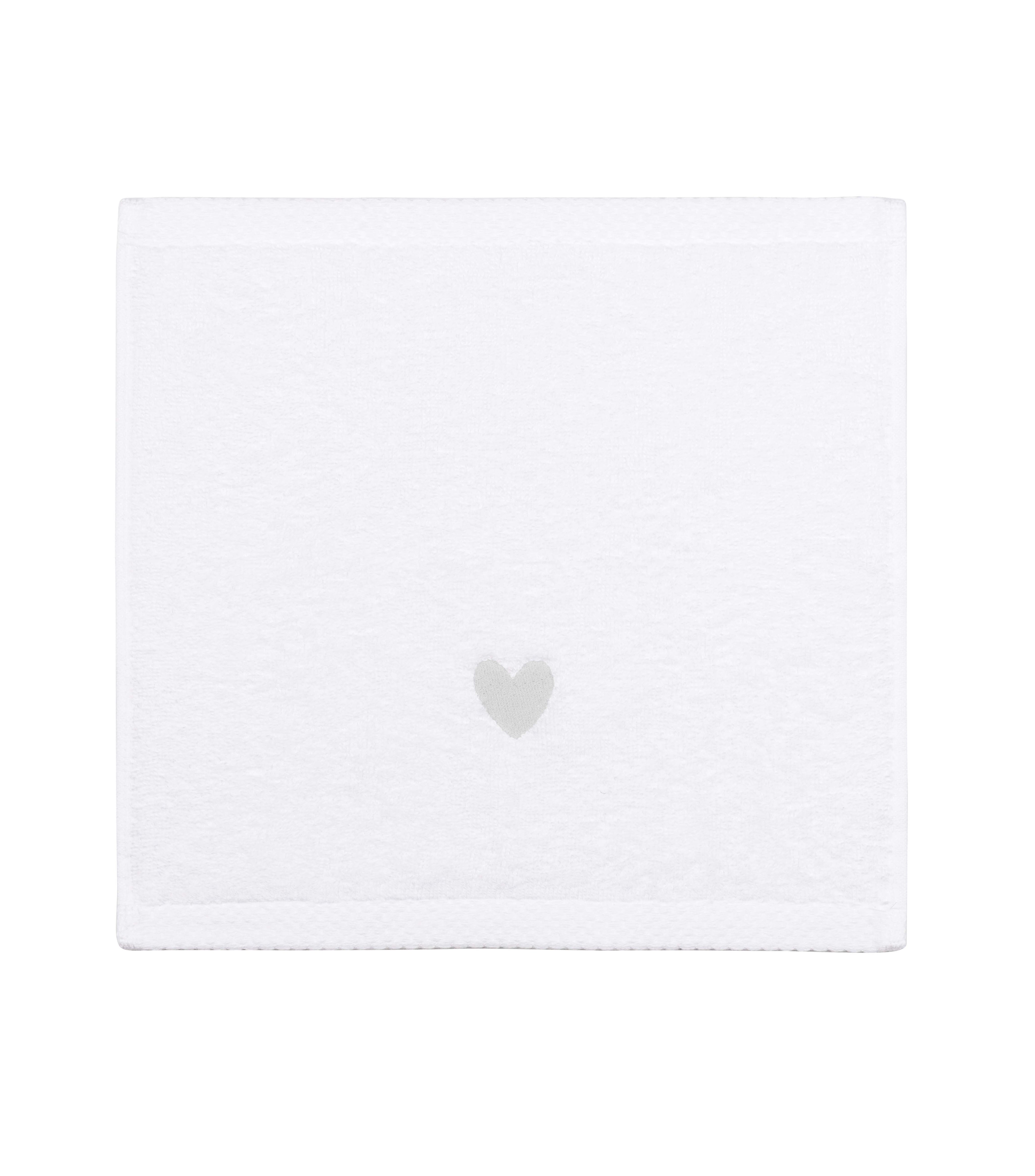 Luxus face towel with embroidered heart