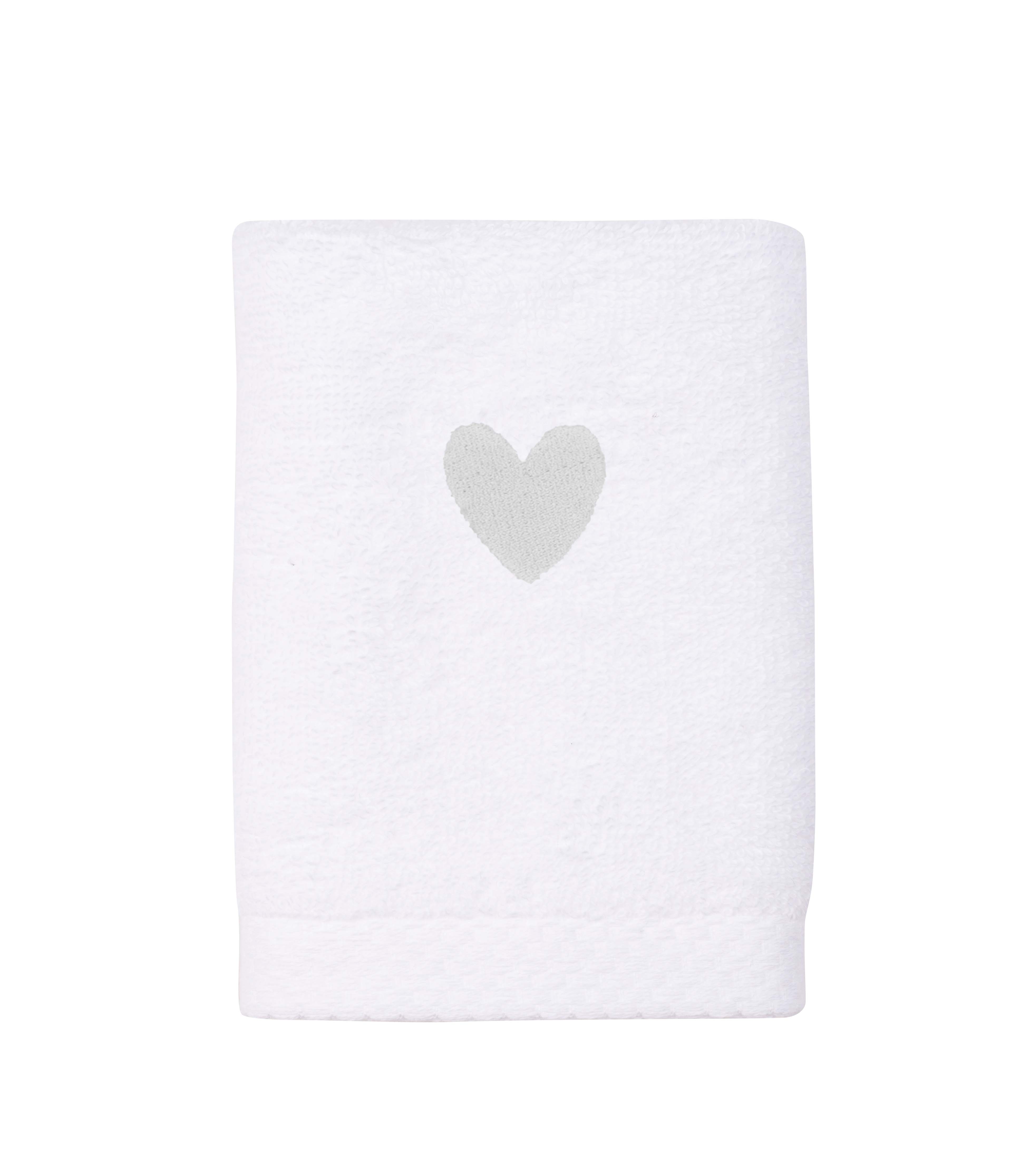 Luxus face towel with embroidered heart