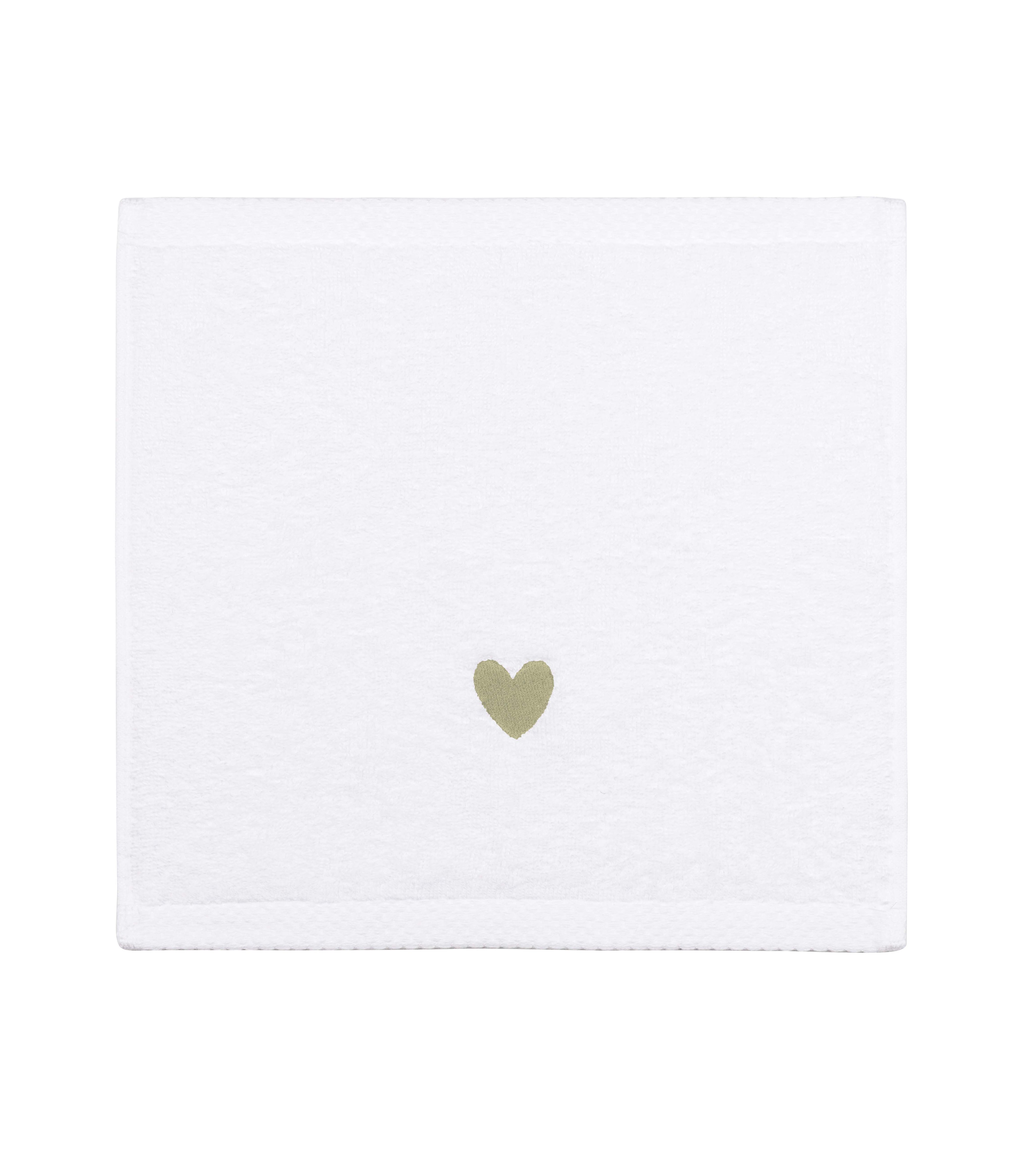 Luxus face towel with embroidered heart