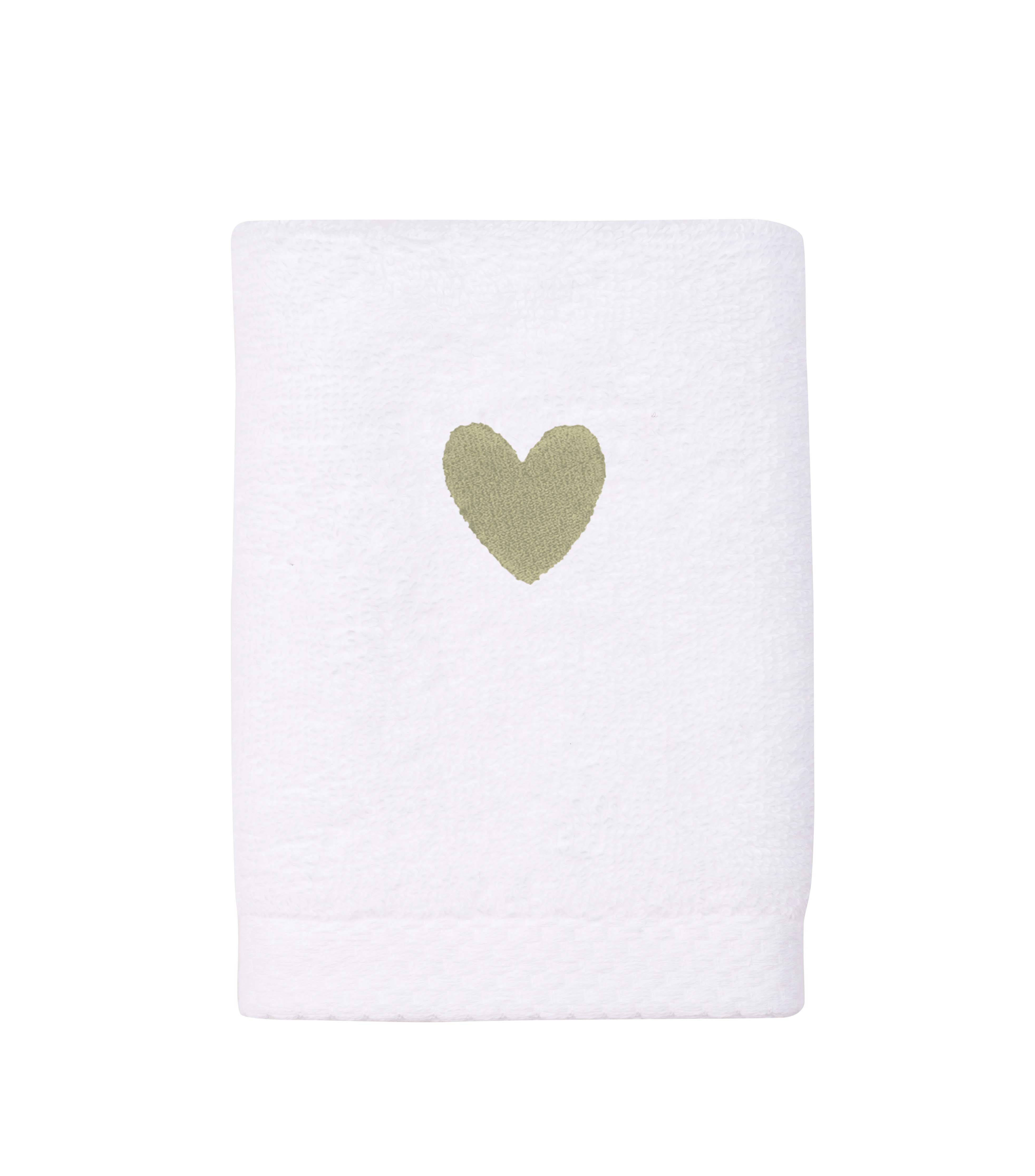 Luxus face towel with embroidered heart