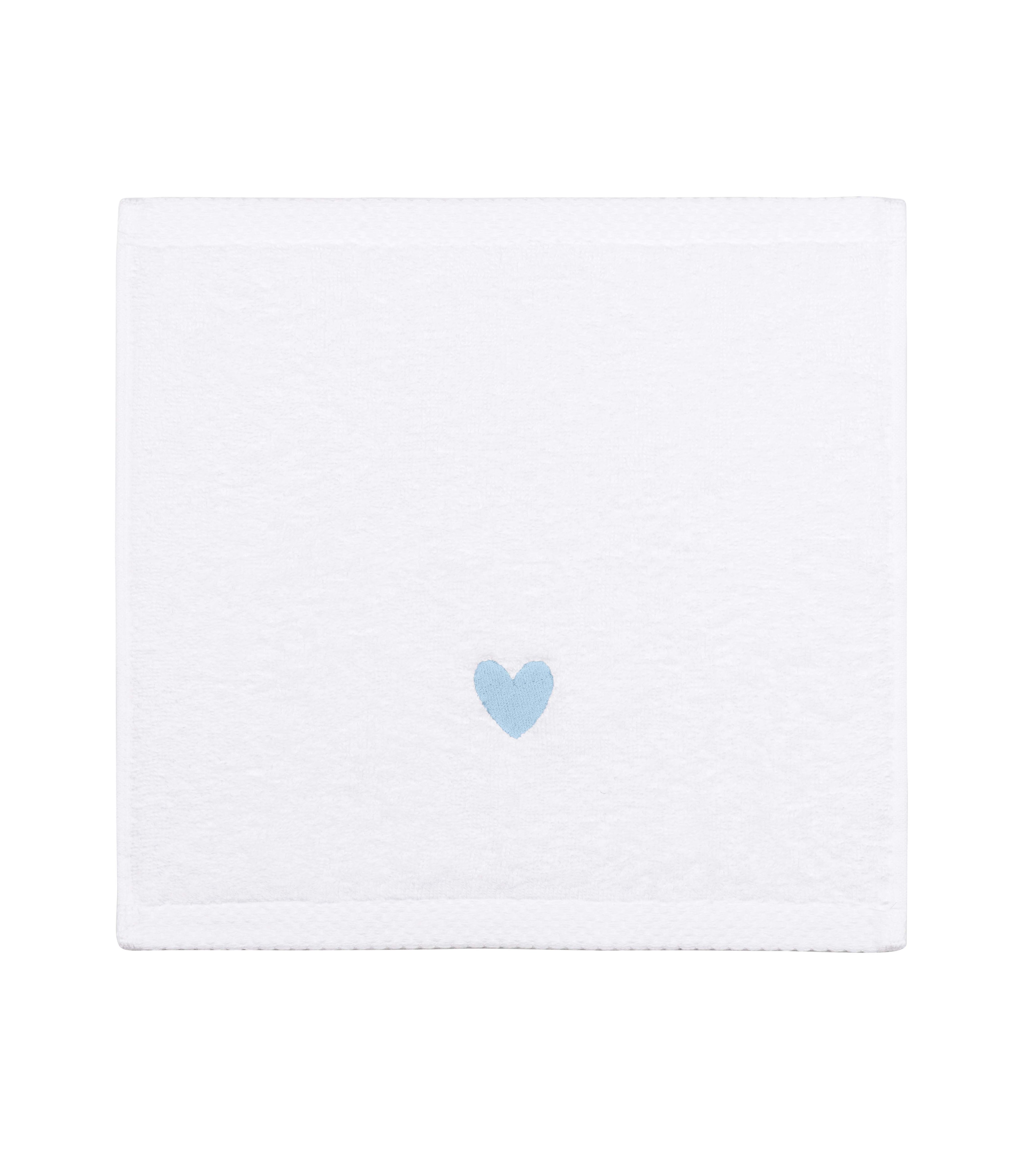 Luxus face towel with embroidered heart