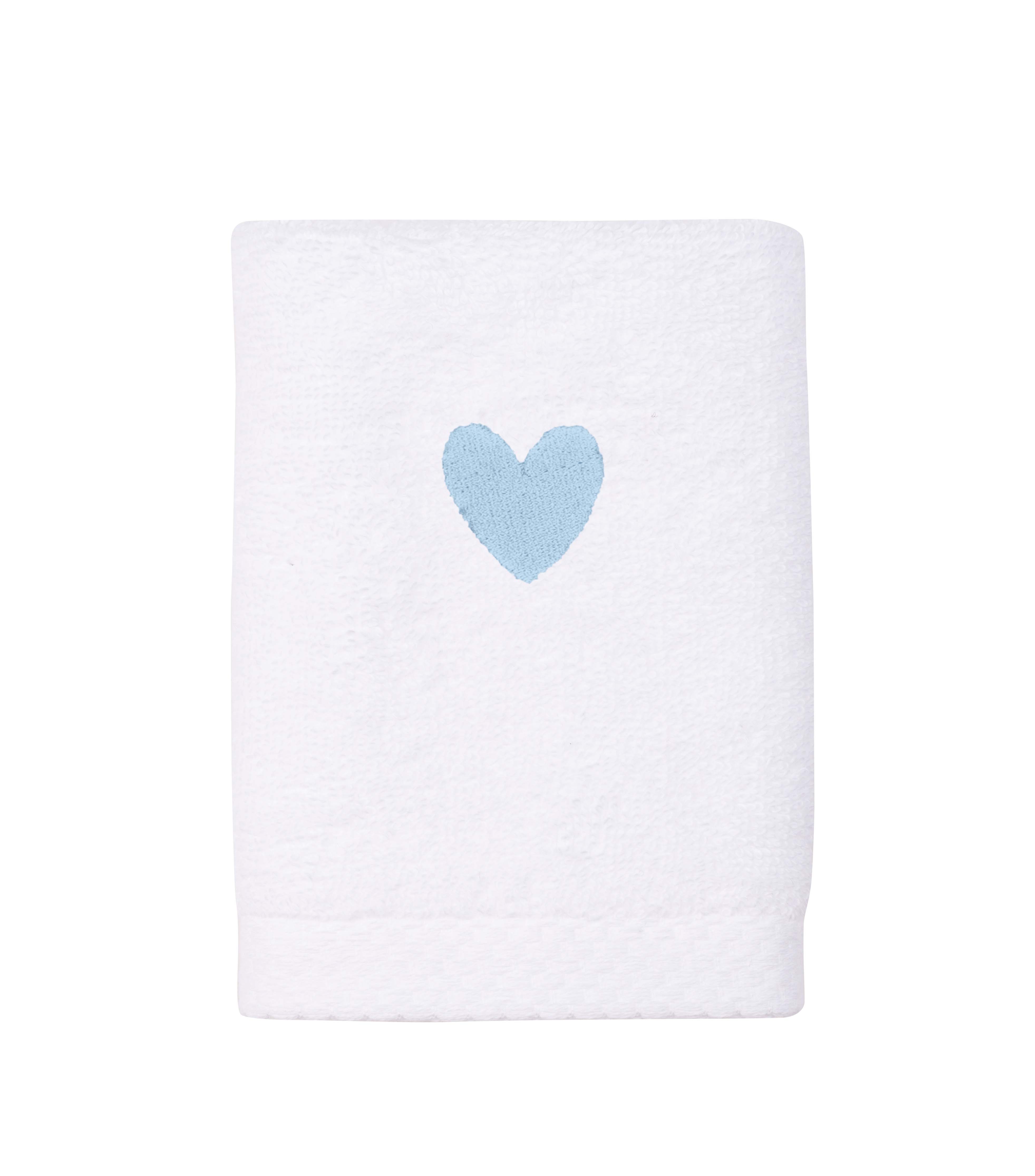 Luxus face towel with embroidered heart