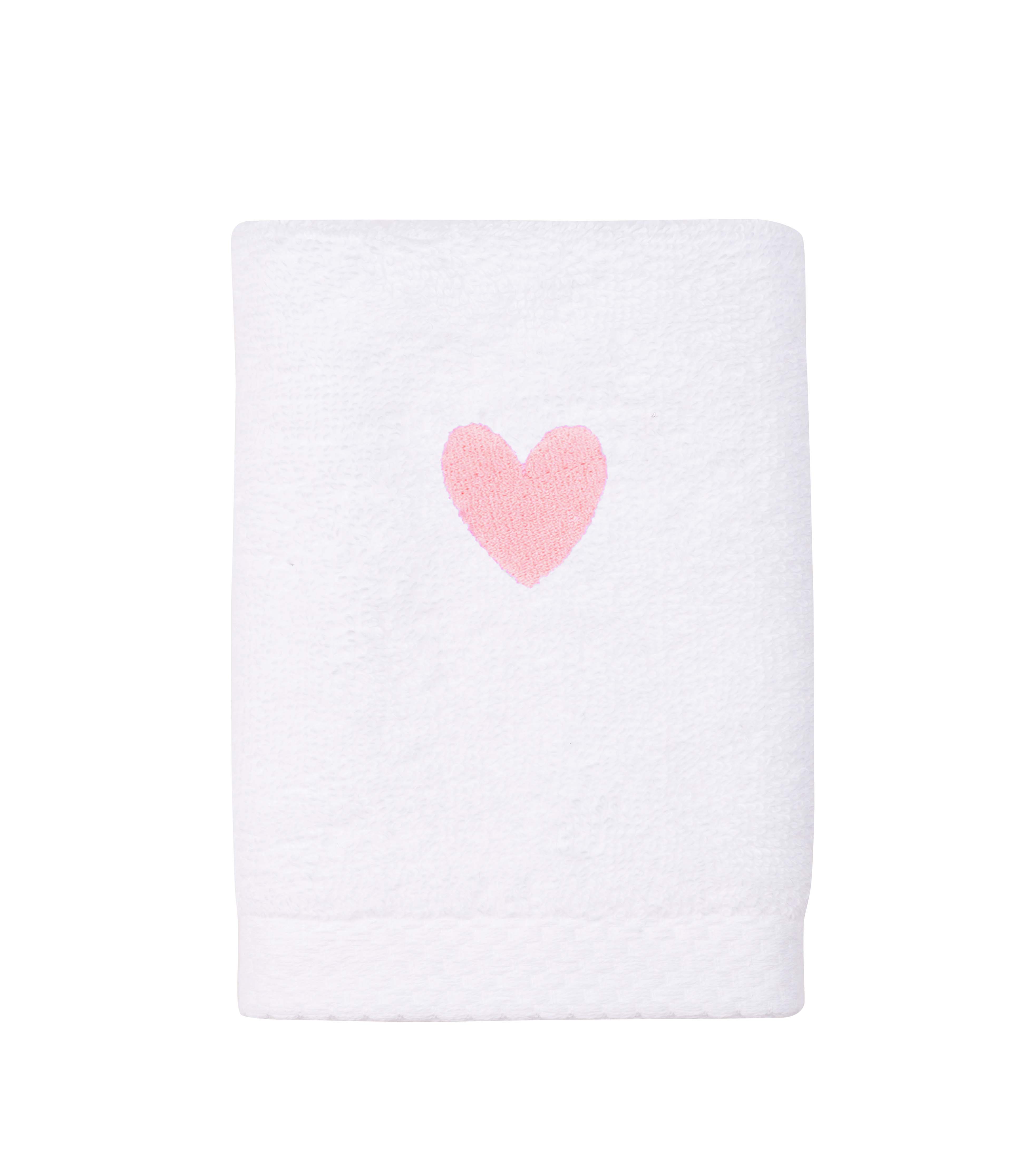 Luxus face towel with embroidered heart