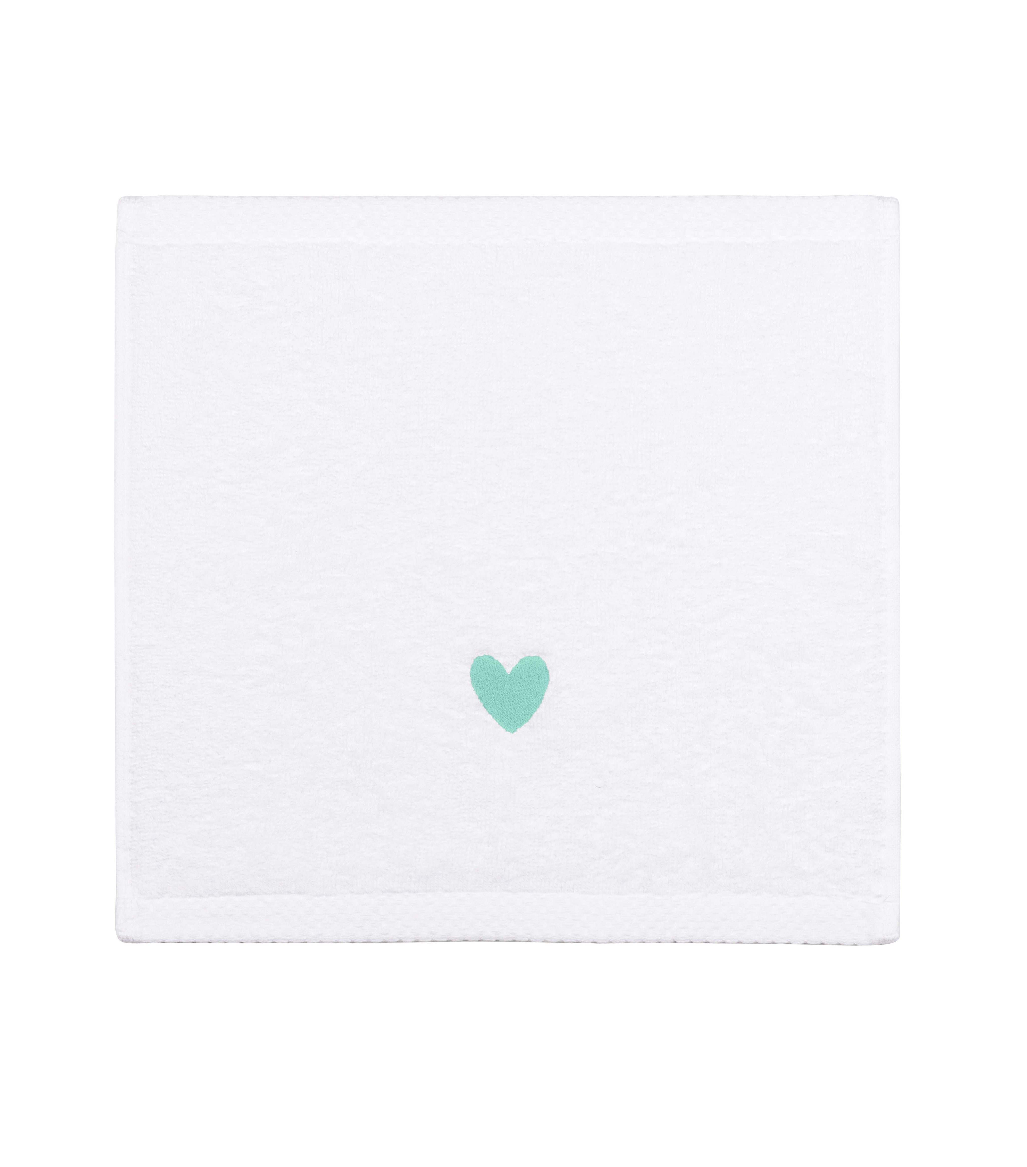 Luxus face towel with embroidered heart