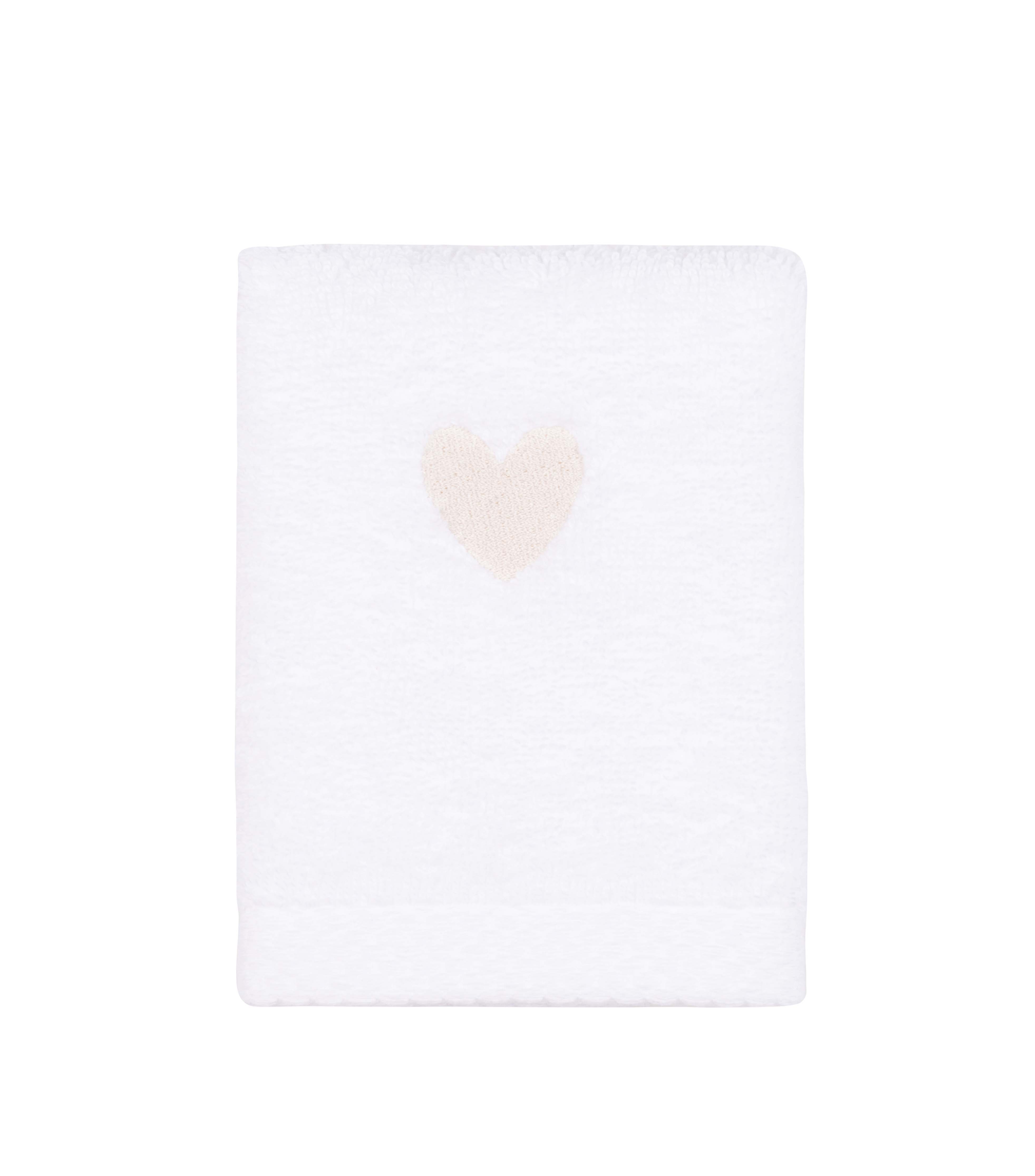 Luxus face towel with embroidered heart