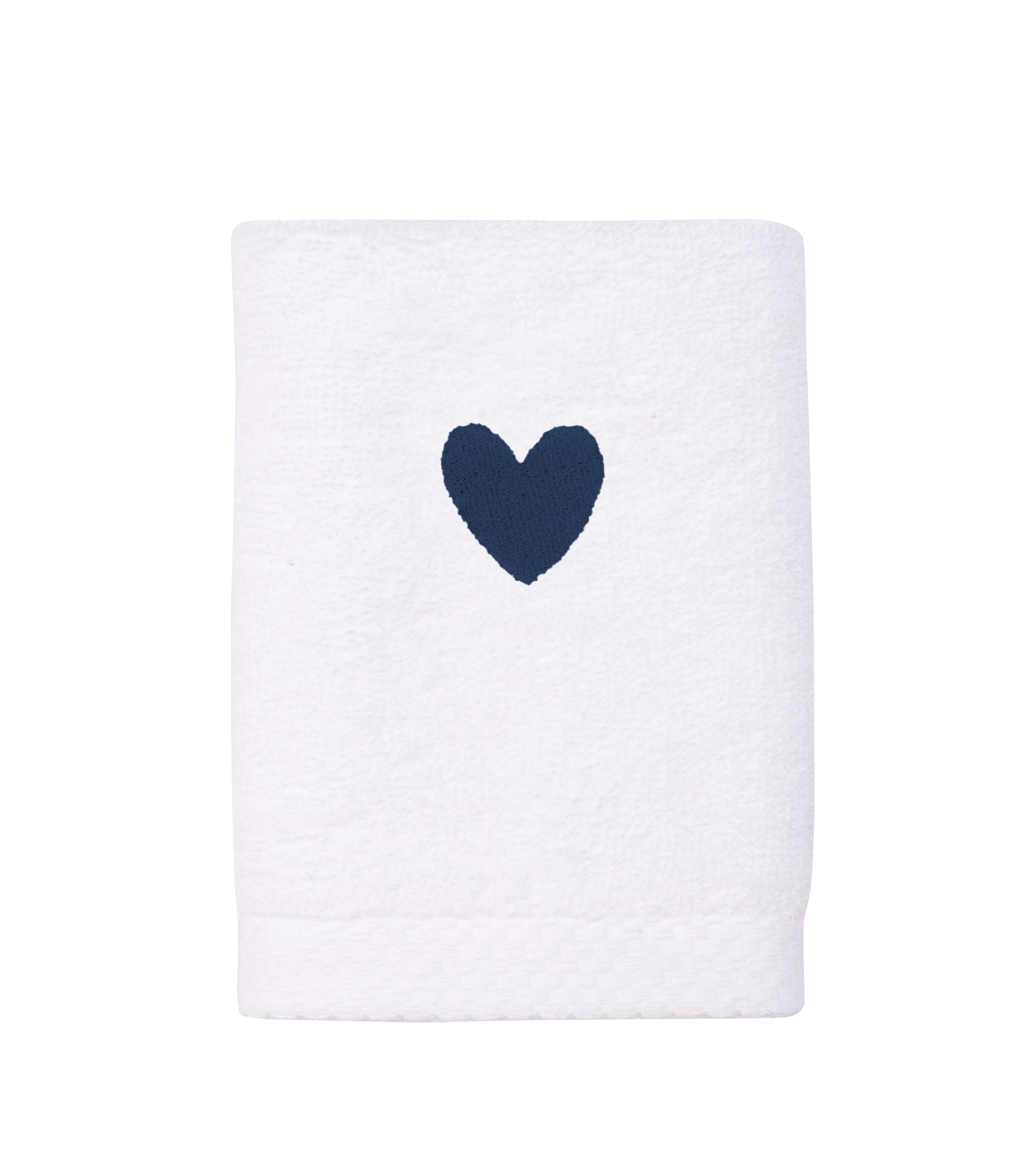 Luxus face towel with embroidered heart