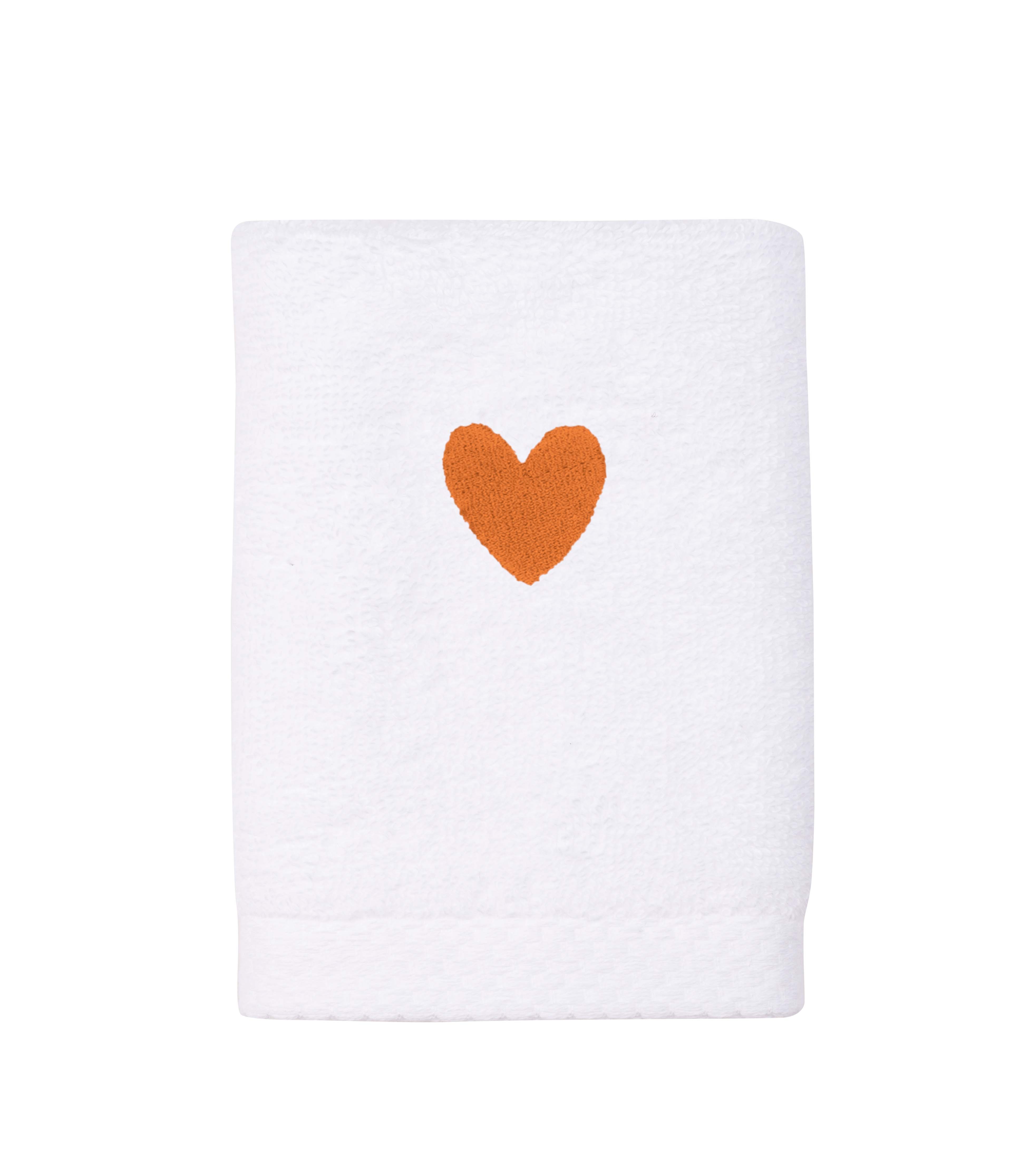 Luxus face towel with embroidered heart
