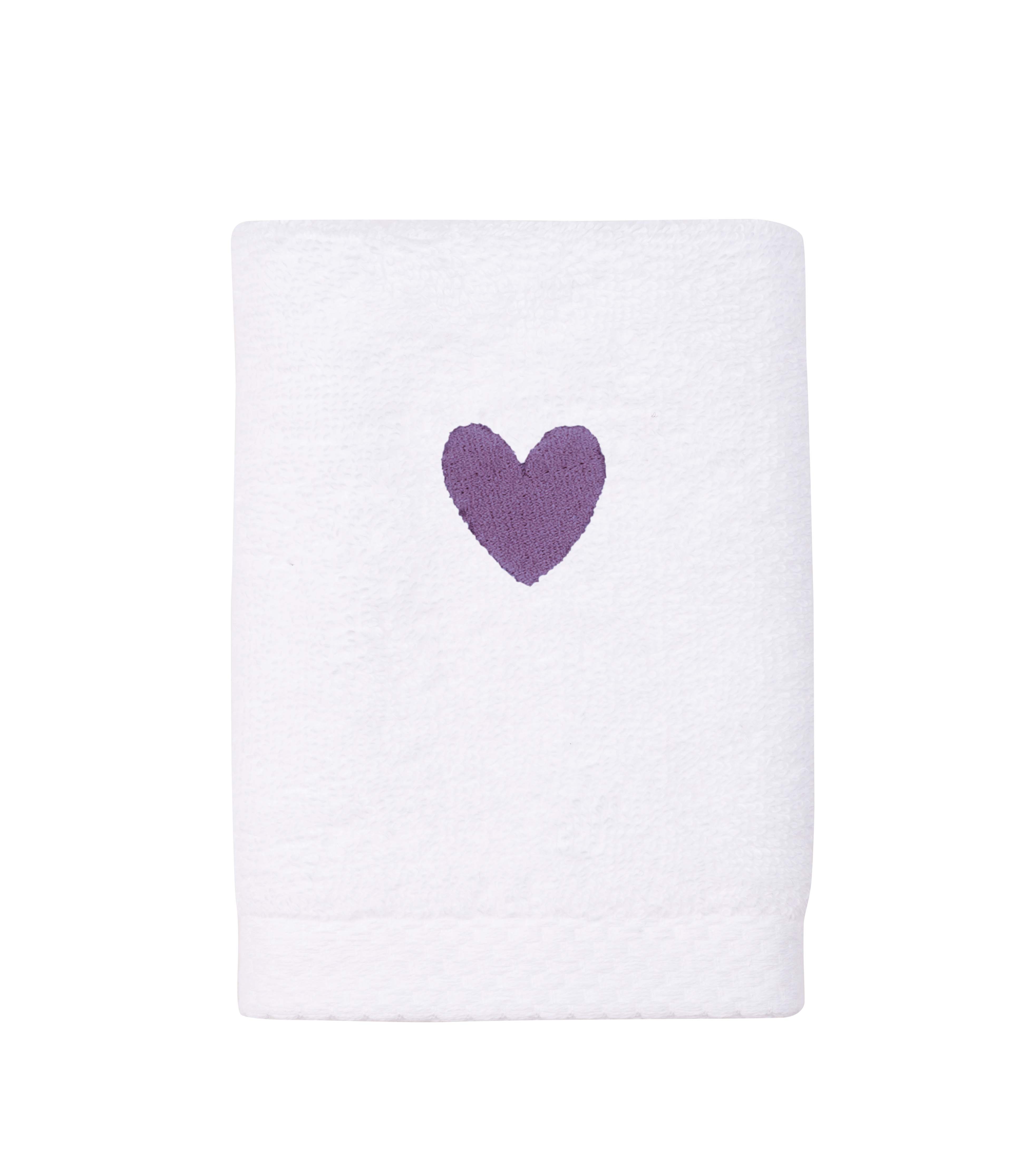 Luxus face towel with embroidered heart