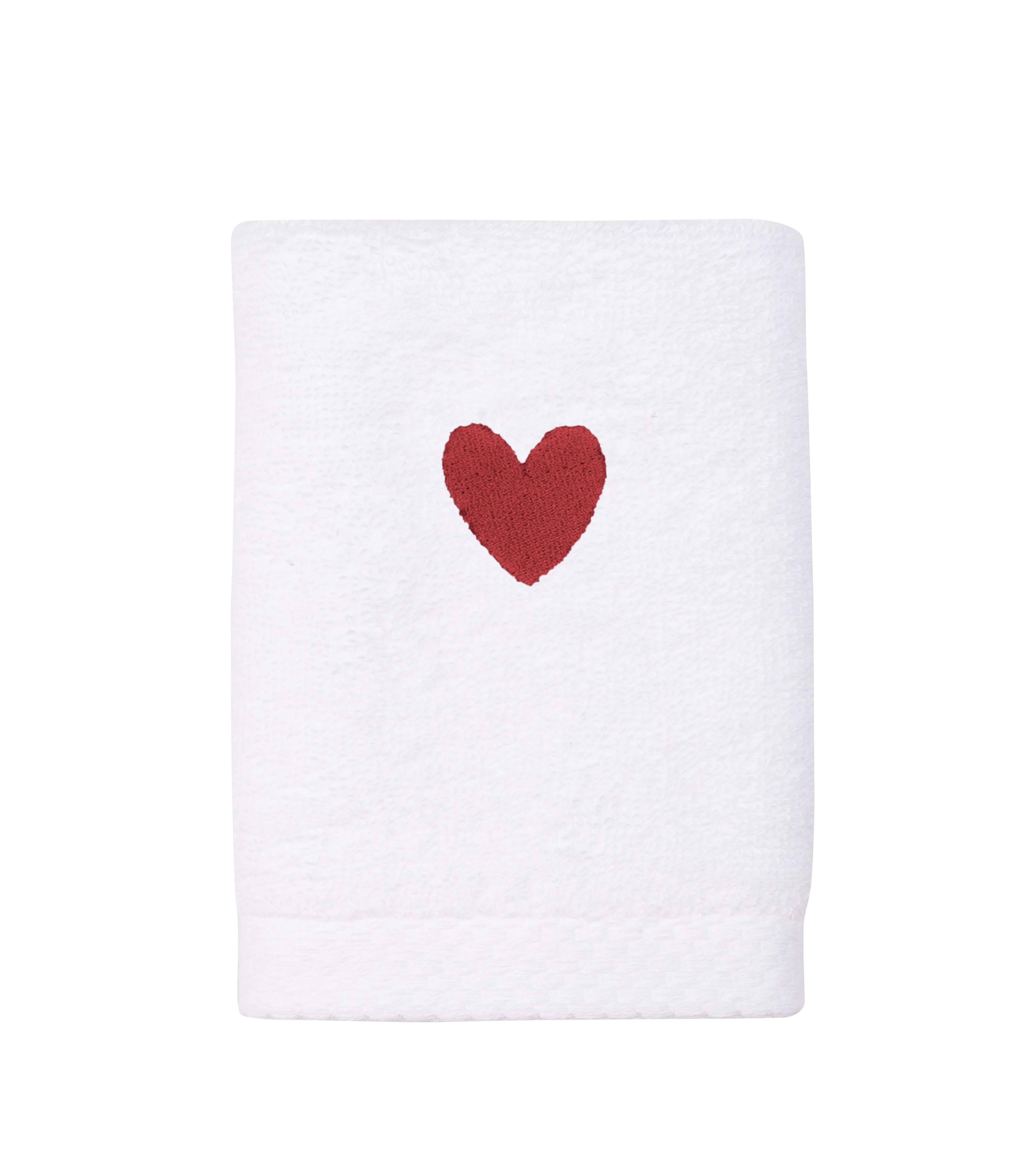 Luxus face towel with embroidered heart