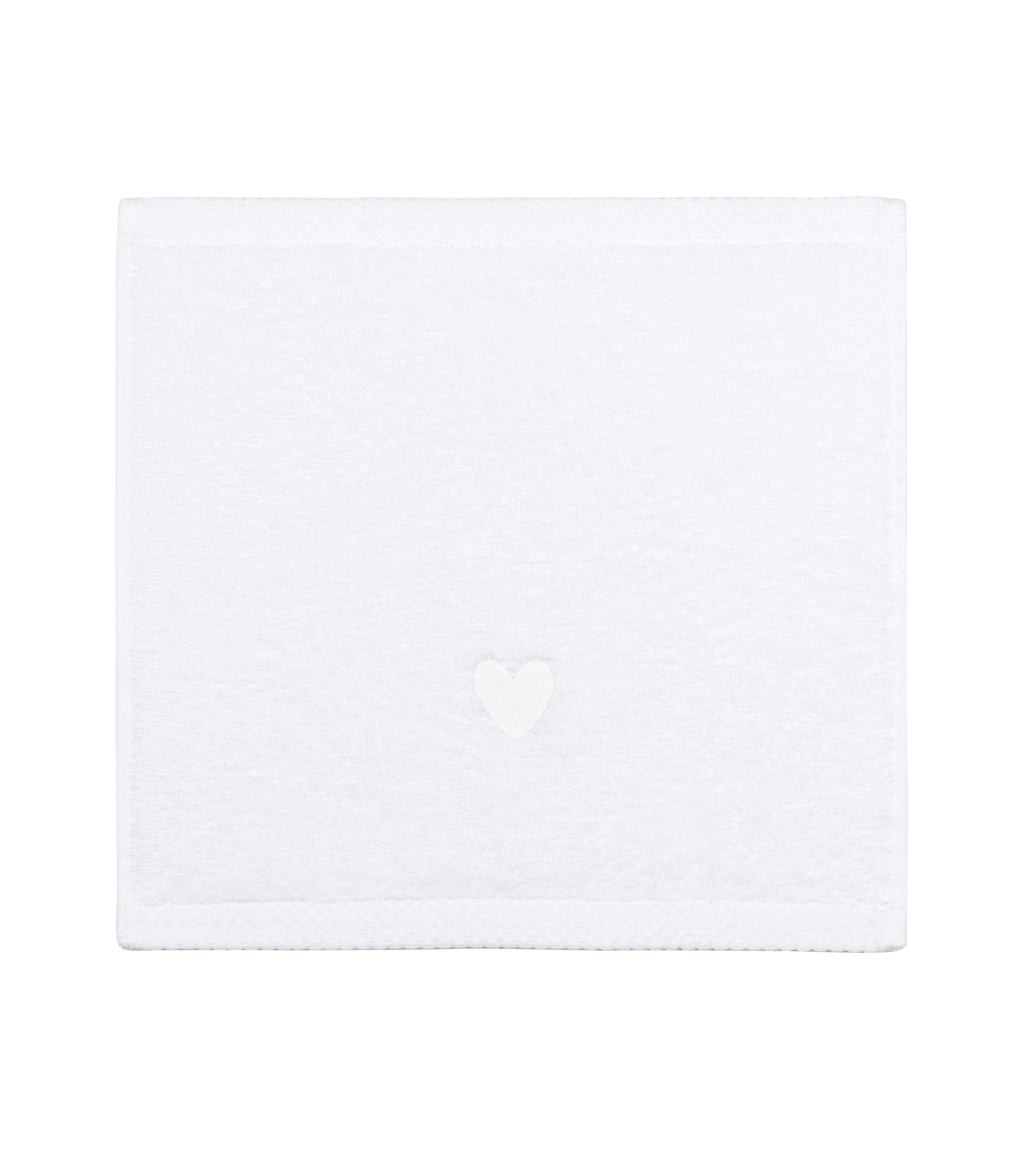 Luxus face towel with embroidered heart