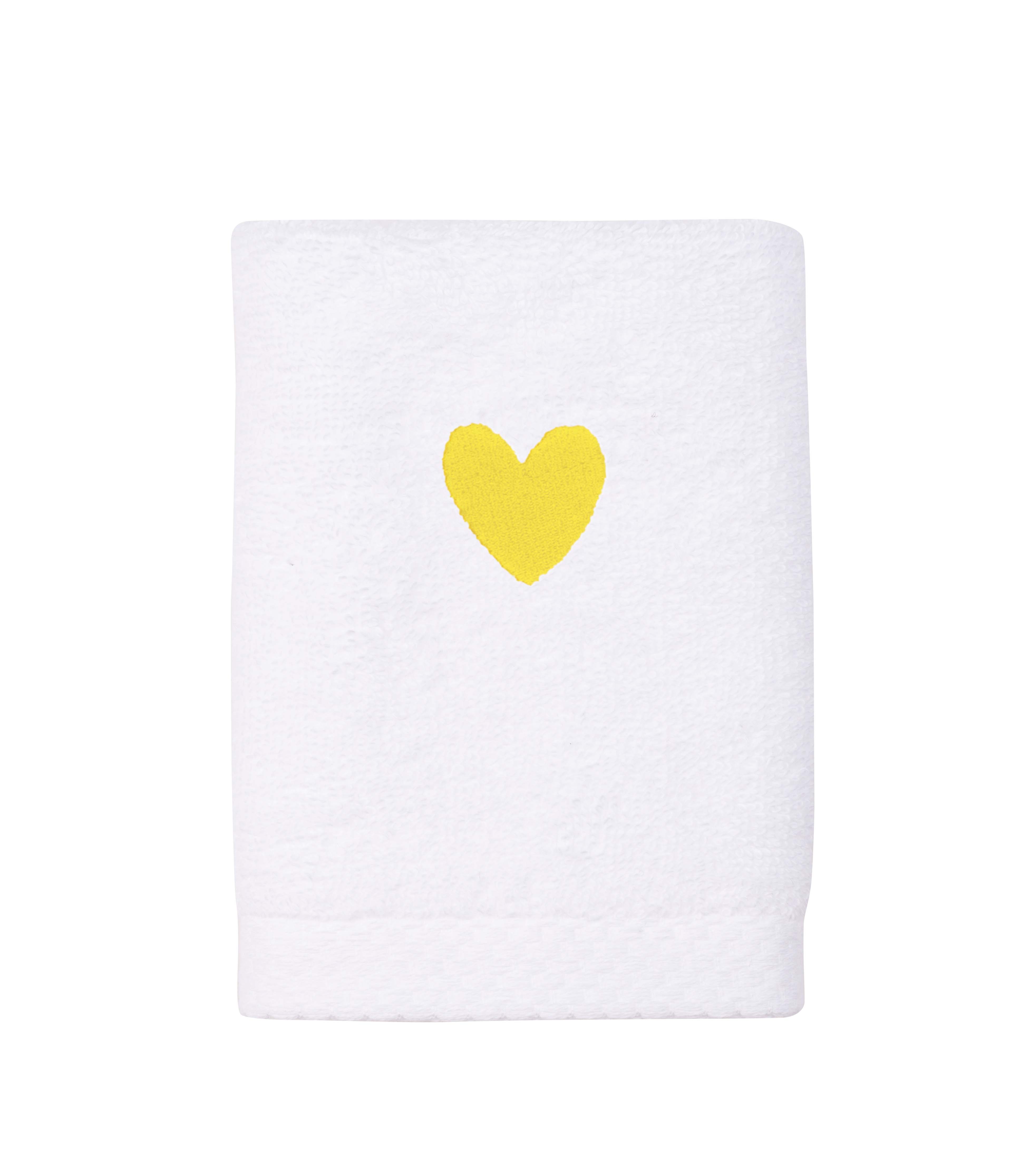 Luxus face towel with embroidered heart