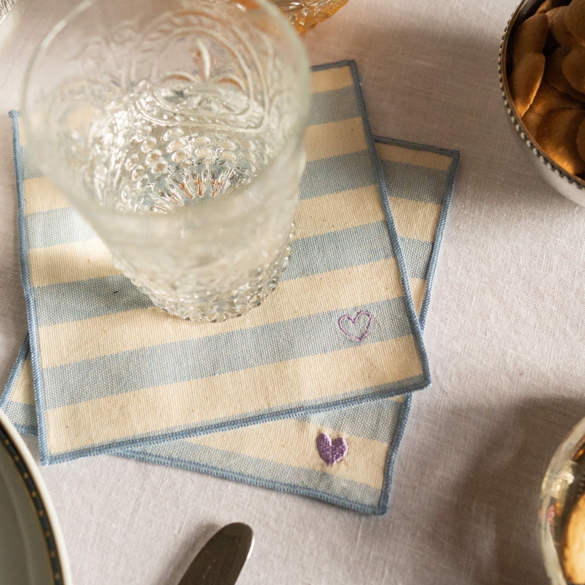 Barra Napkins with heart embroidery - Torres Novas
