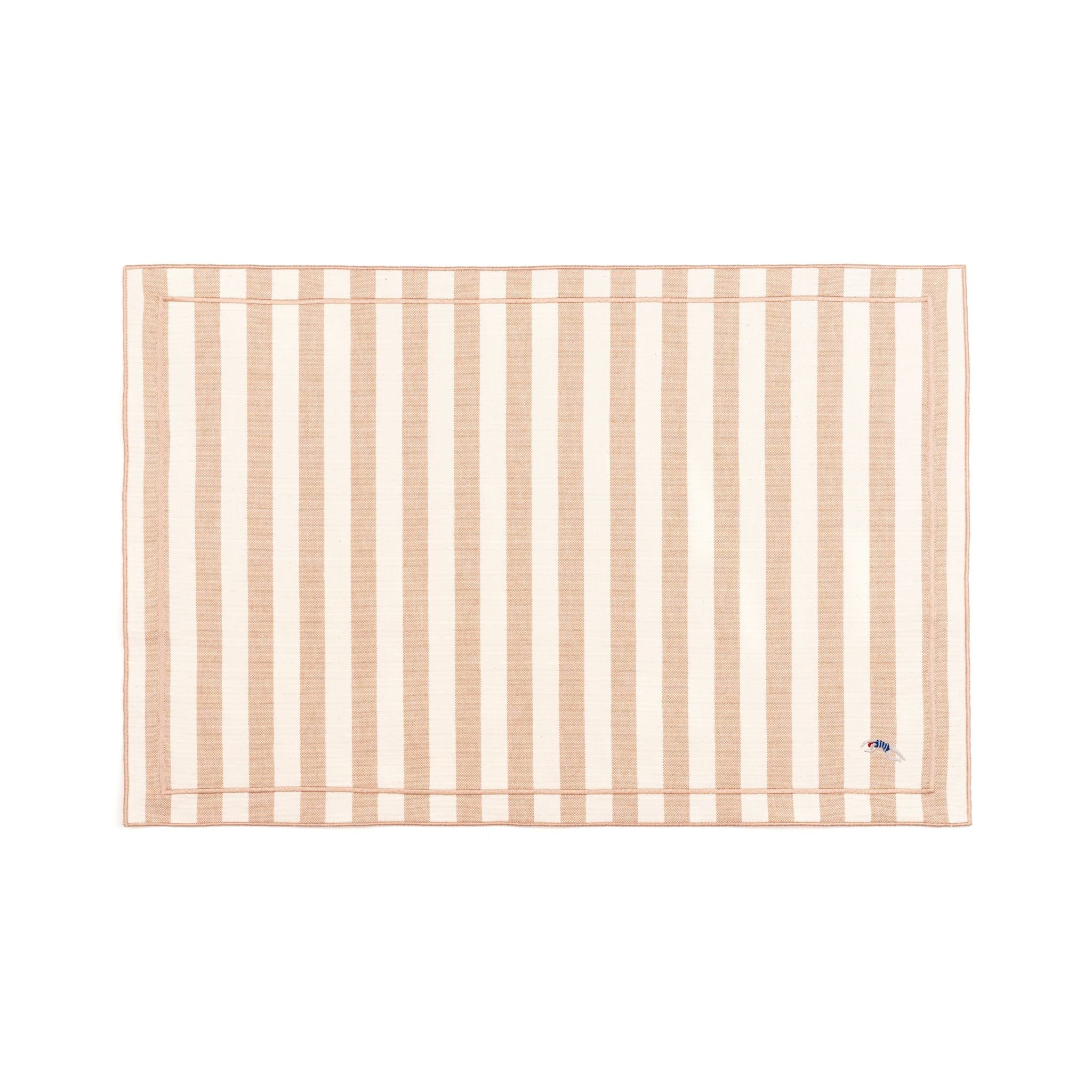 Barra cotton table linen with embroidered retro sports motifs