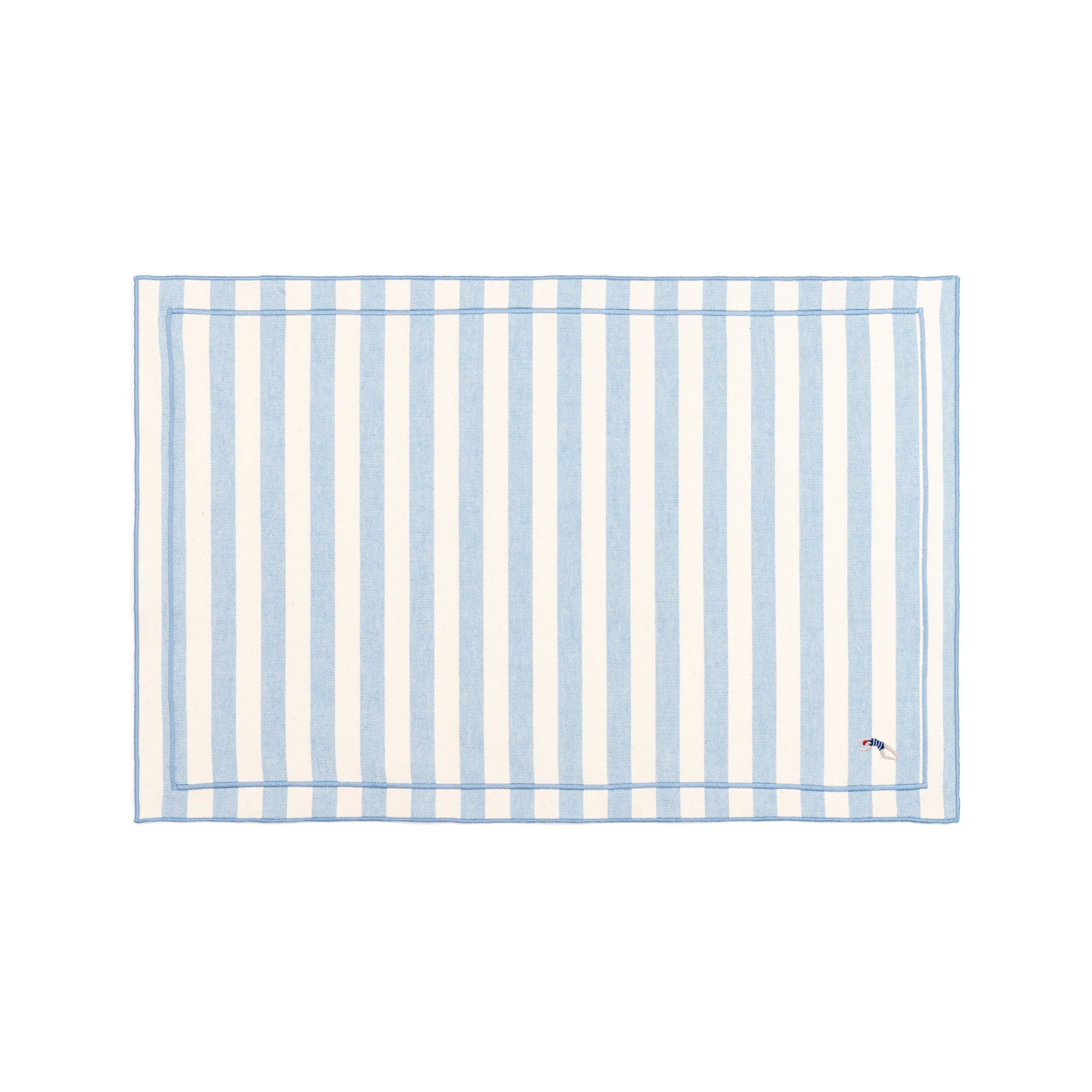 Barra cotton table linen with embroidered retro sports motifs