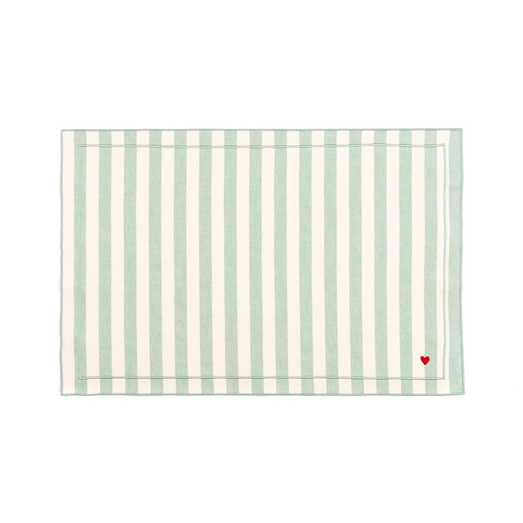 Barra cotton table linen with embroidered hearts