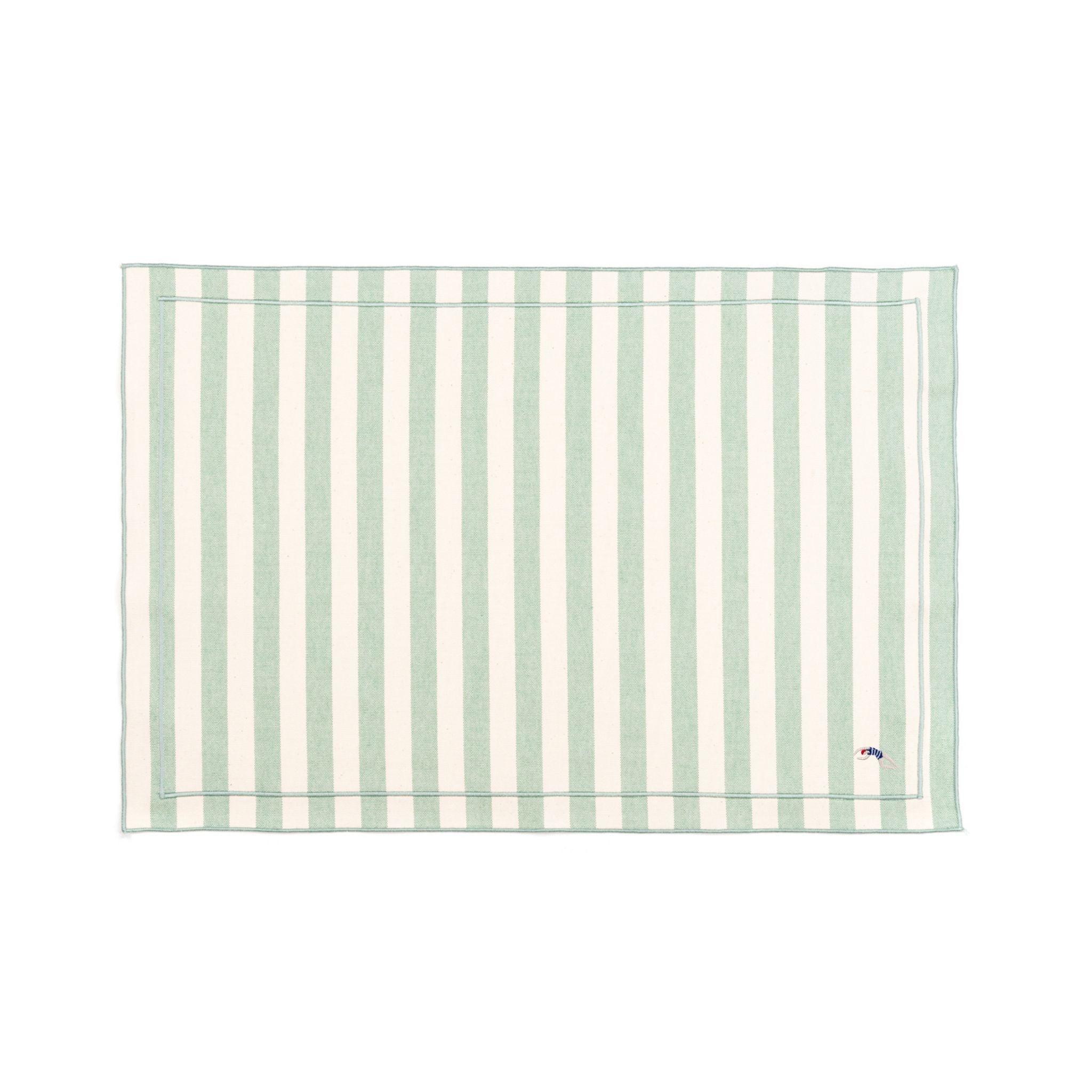 Barra cotton table linen with embroidered retro sports motifs