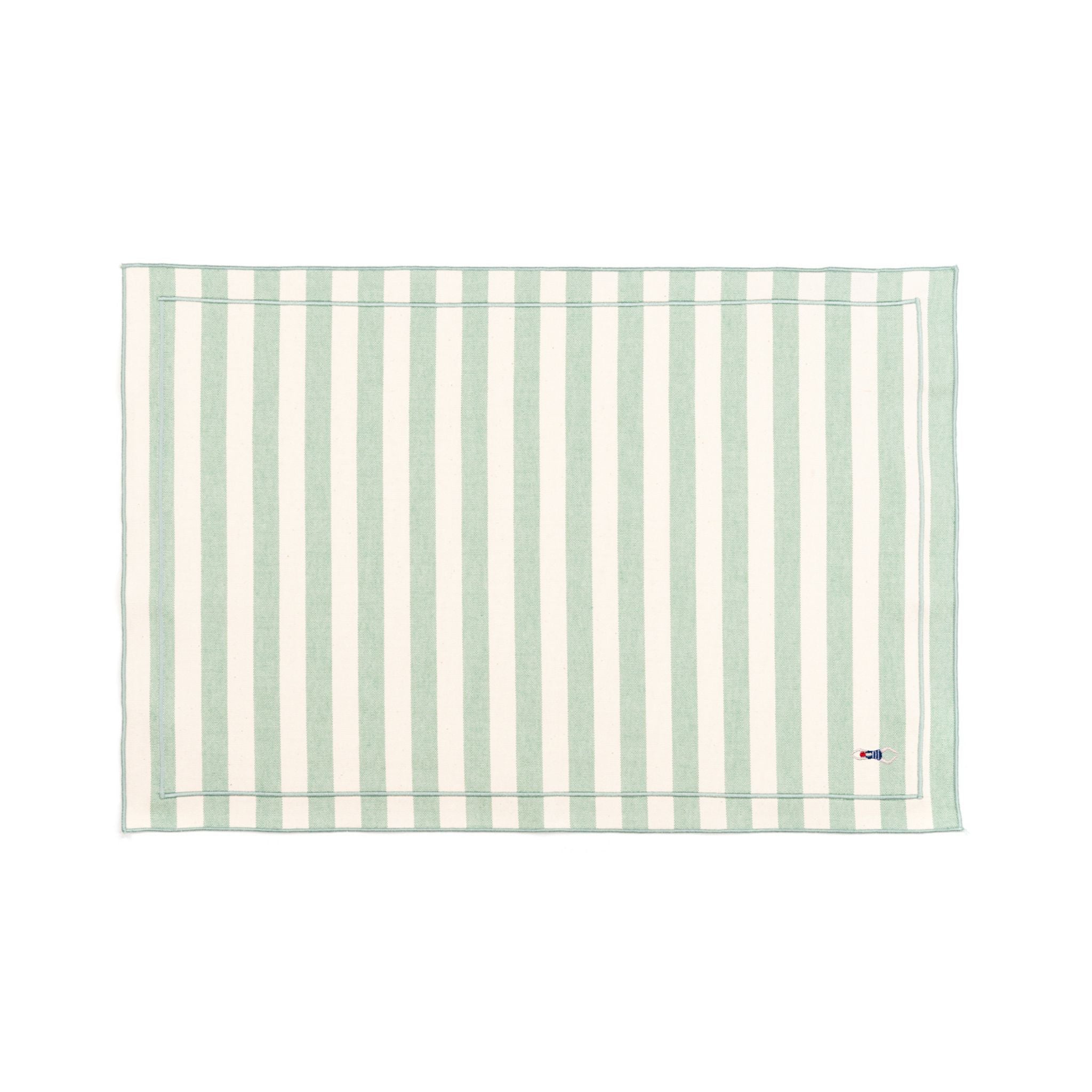 Barra cotton table linen with embroidered retro sports motifs