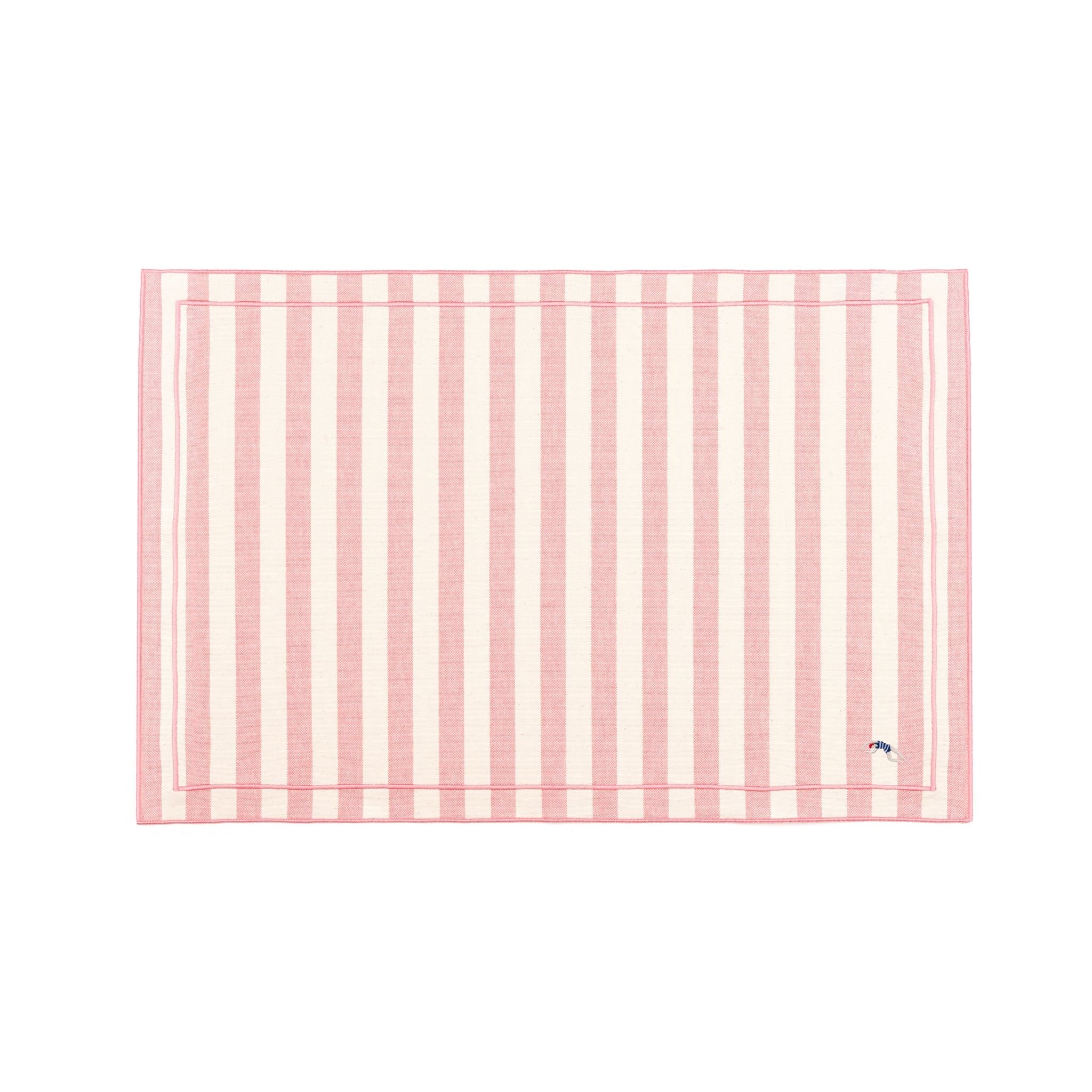 Barra cotton table linen with embroidered retro sports motifs