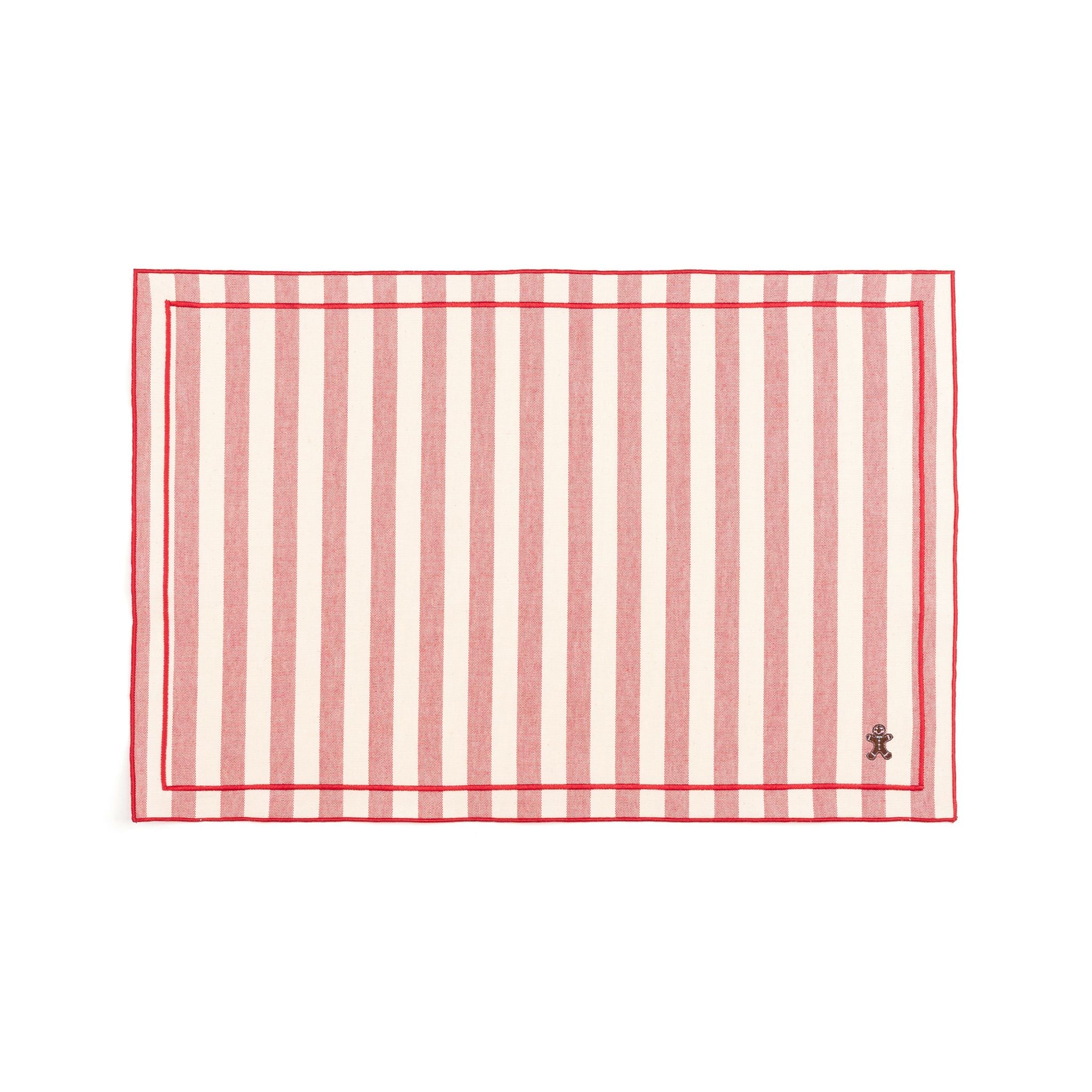 Barra cotton table linen with embroidered small Christmas motifs