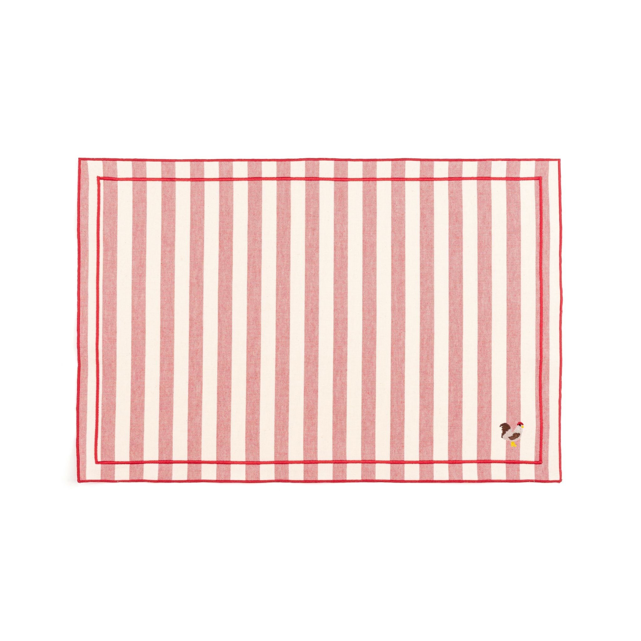 Barra cotton table linen with embroidered farm animals