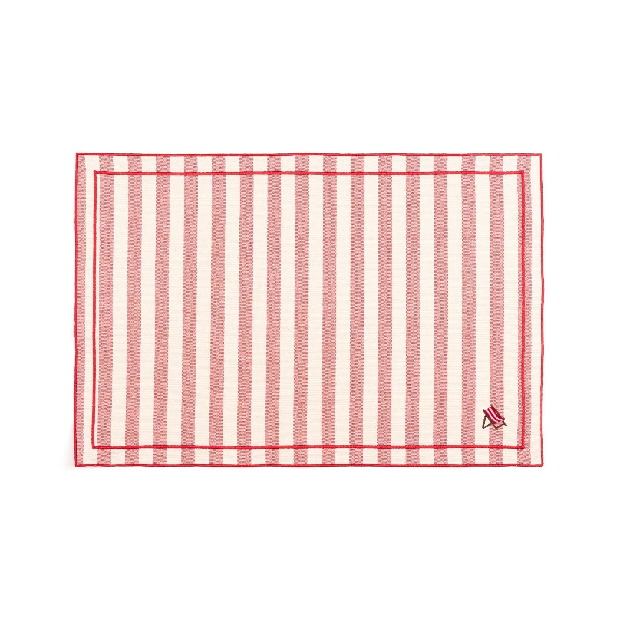 Barra cotton table linen with embroidered summer motifs