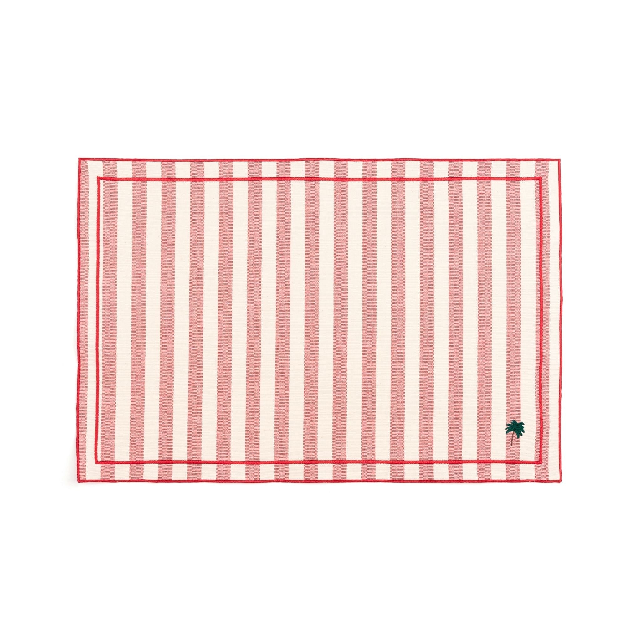 Barra cotton table linen with embroidered summer motifs