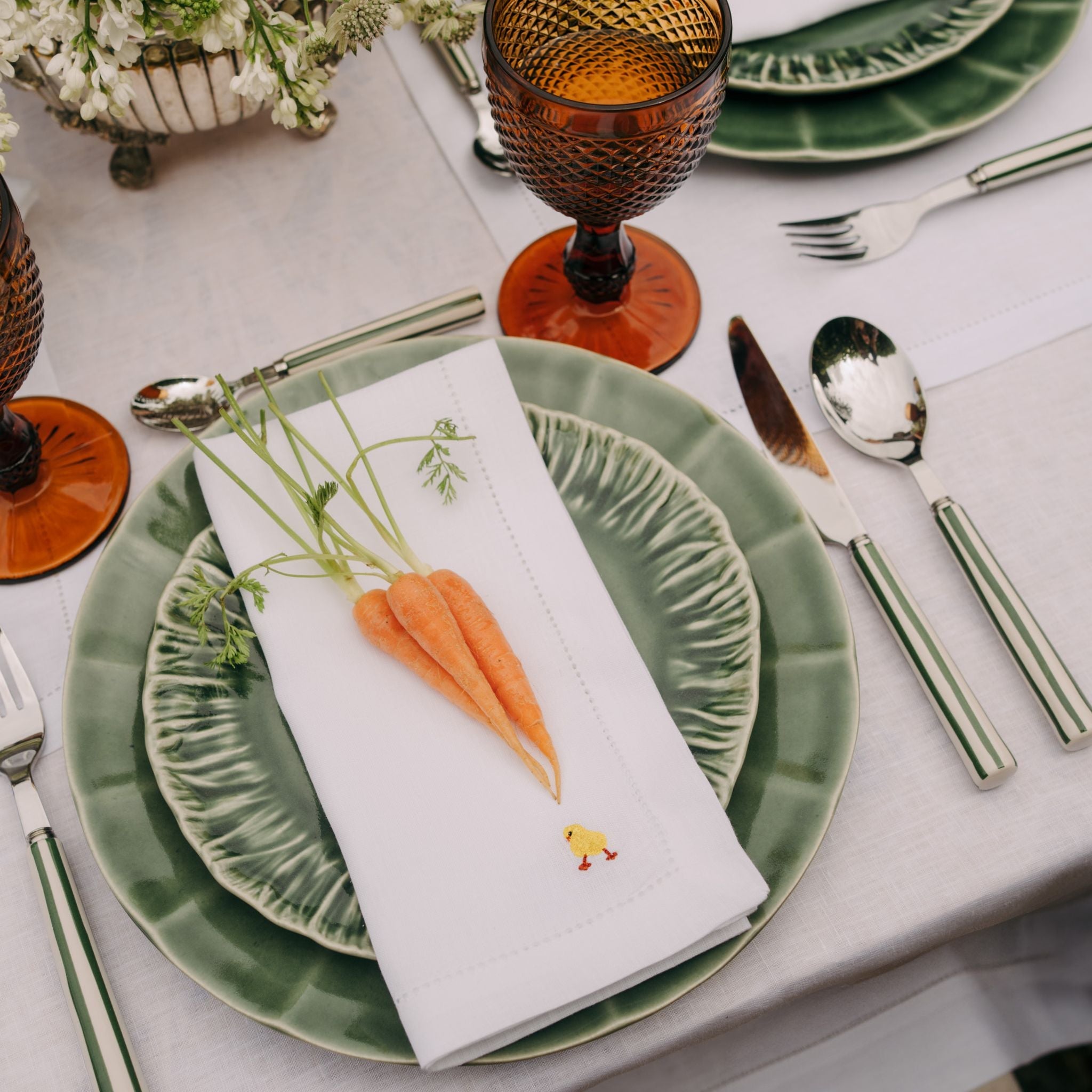 Mafra linen napkin and placemat with easter embroidery - Torres Novas