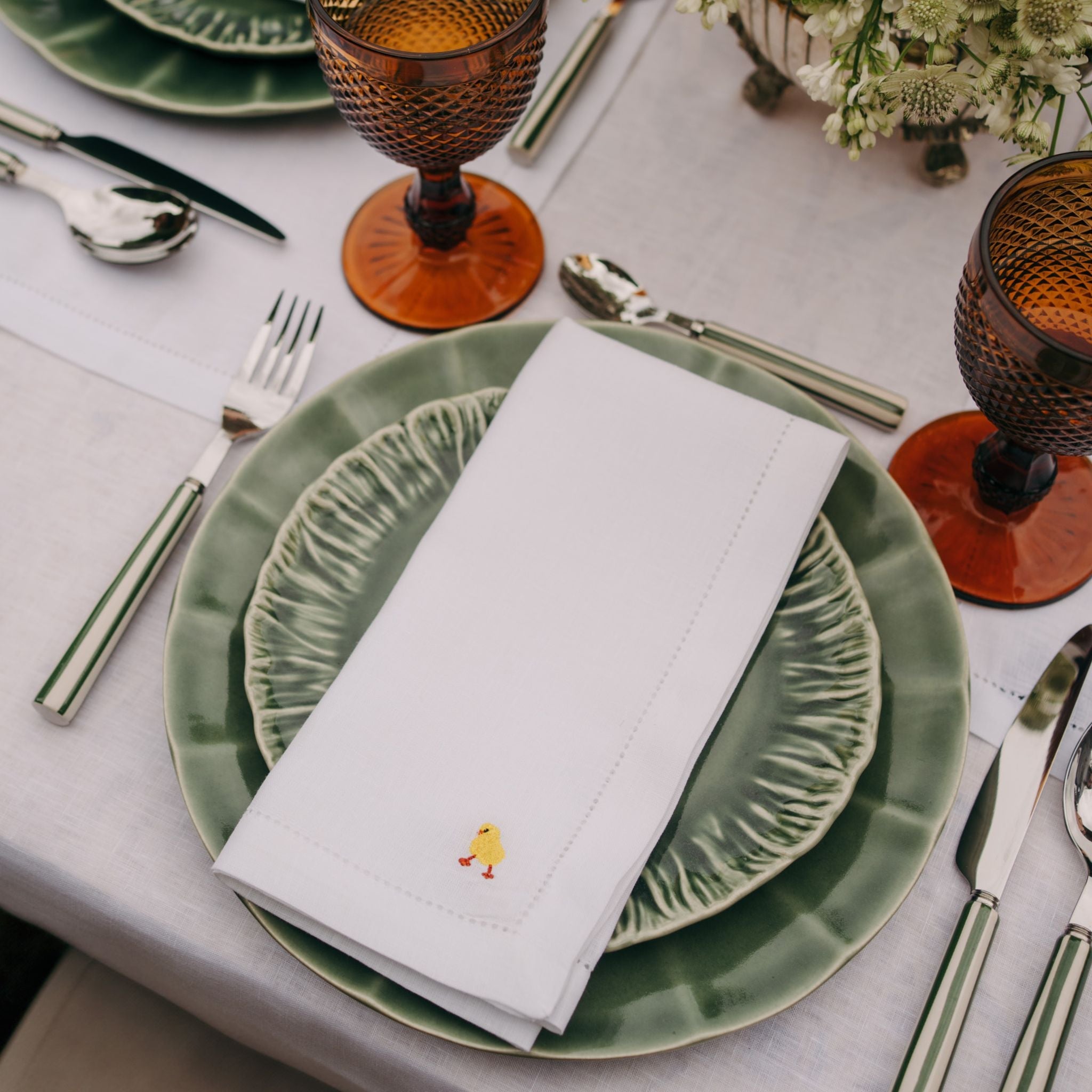 Mafra linen napkin and placemat with easter embroidery - Torres Novas