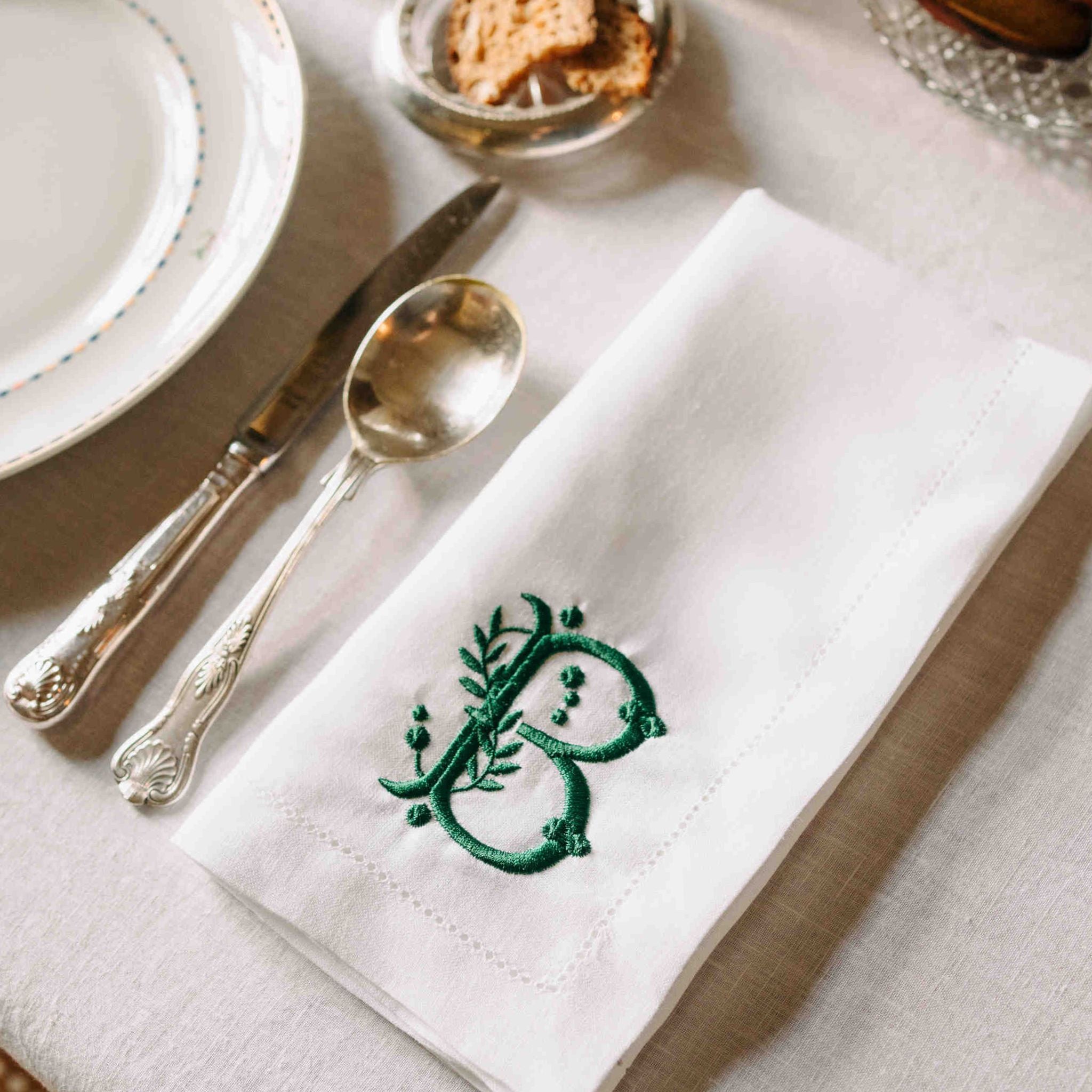 Mafra cotton letter embroidery napkins - Torres Novas