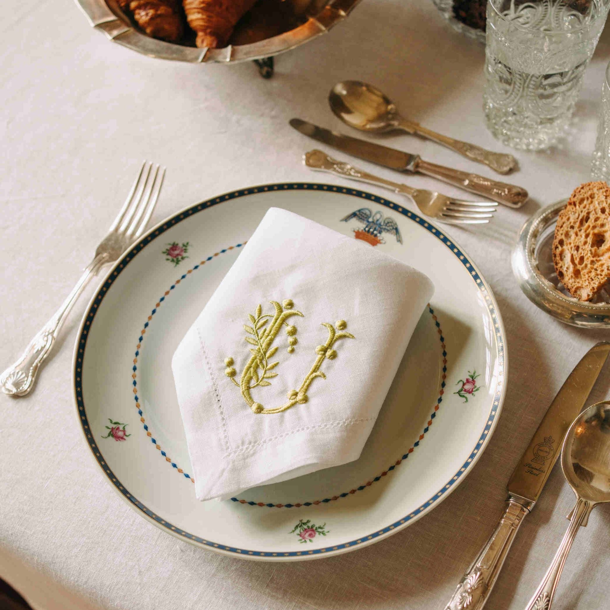 Mafra cotton letter embroidery napkins - Torres Novas