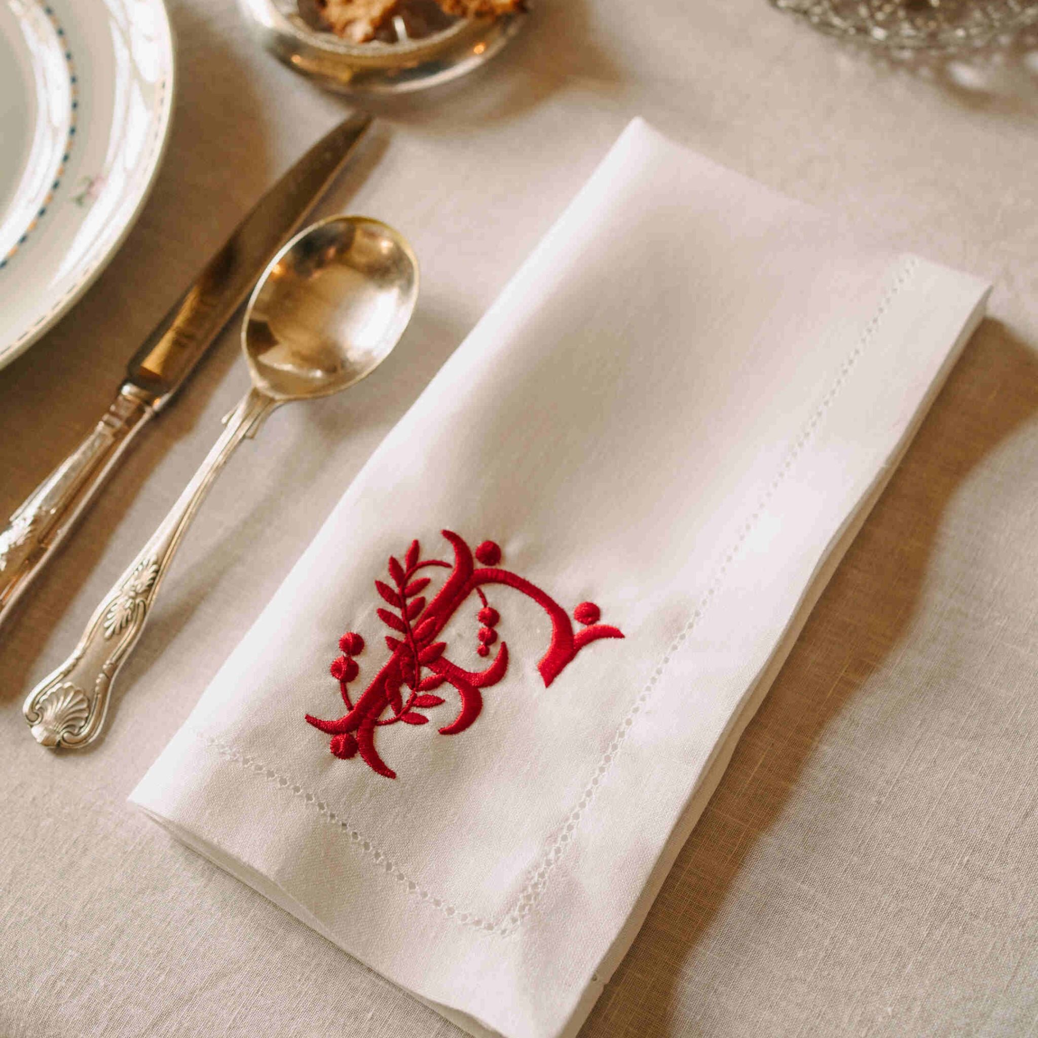 Mafra cotton letter embroidery napkins - Torres Novas