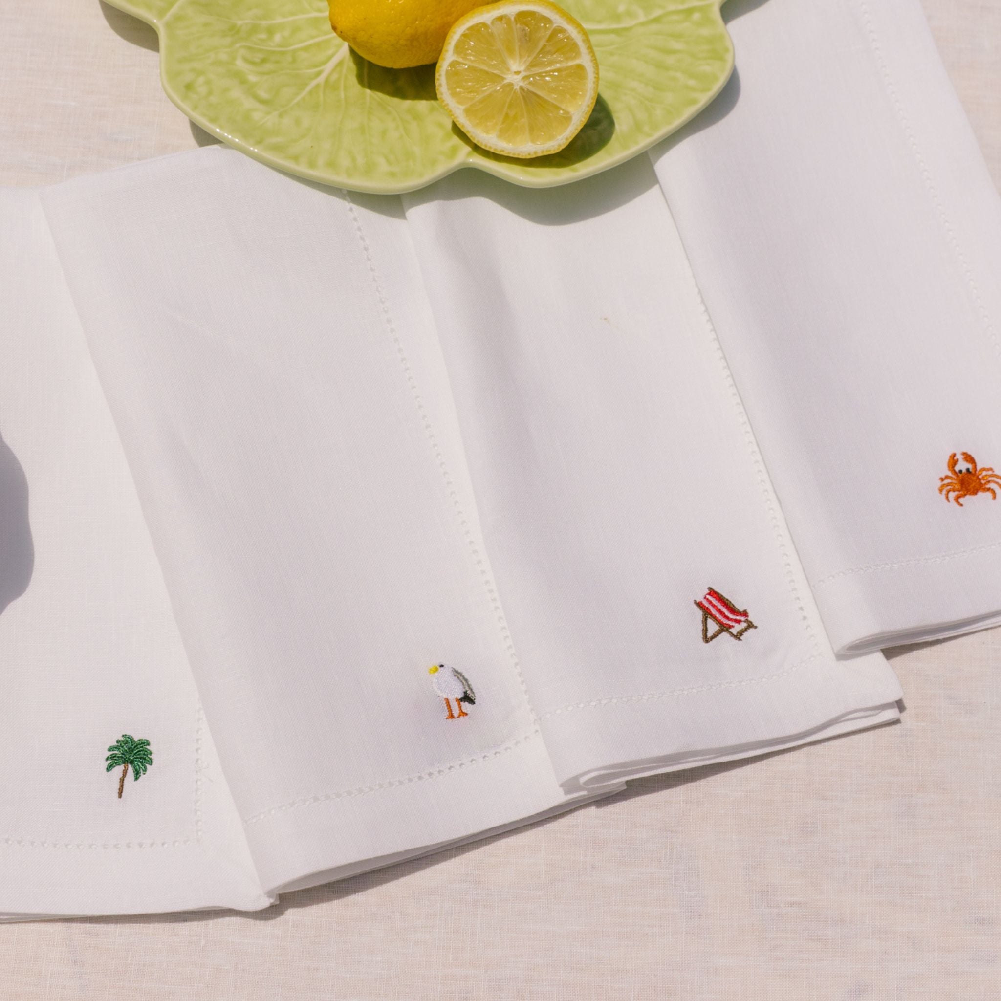 Mafra linen Napkins with summer embroidery - Torres Novas