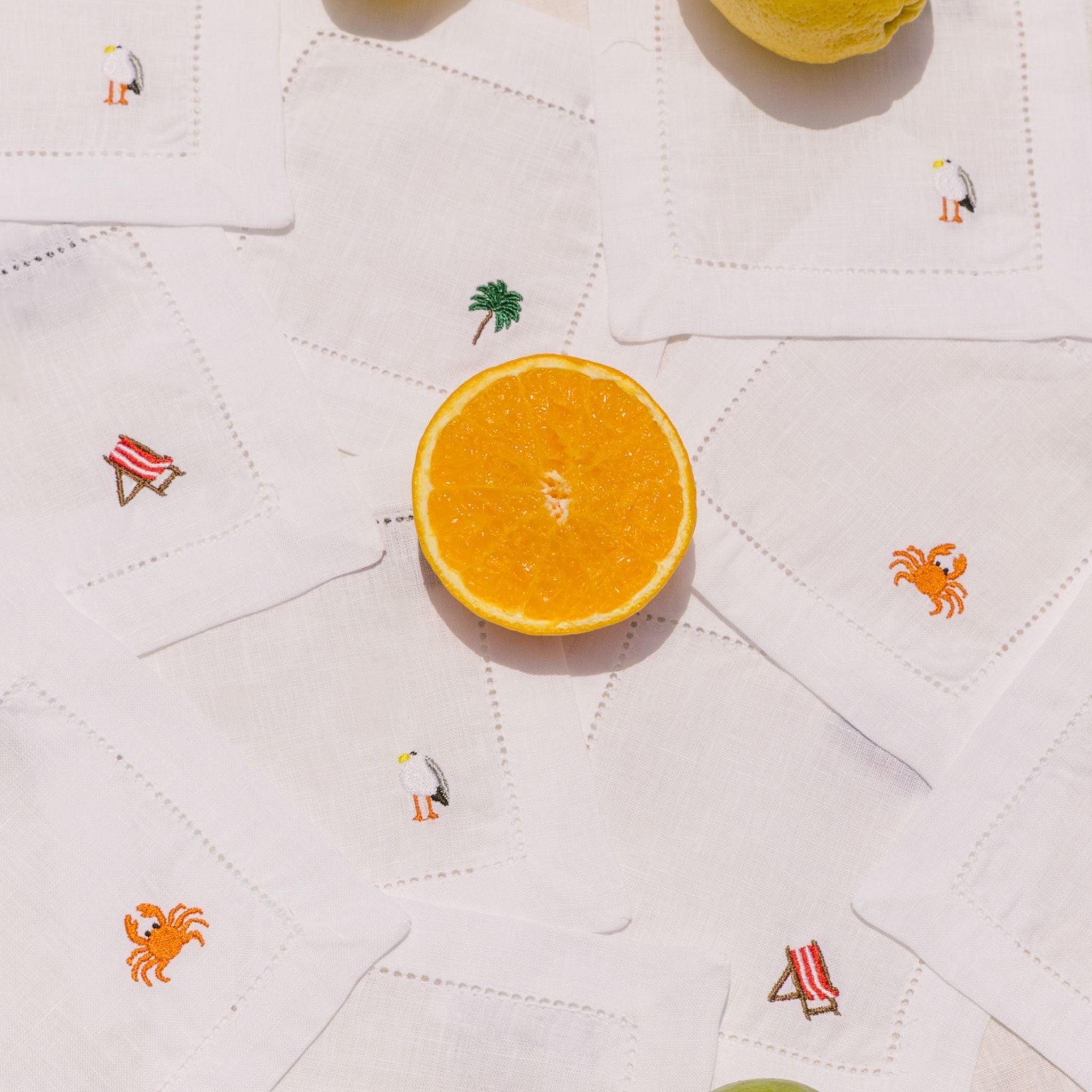 Mafra linen Napkins with summer embroidery - Torres Novas
